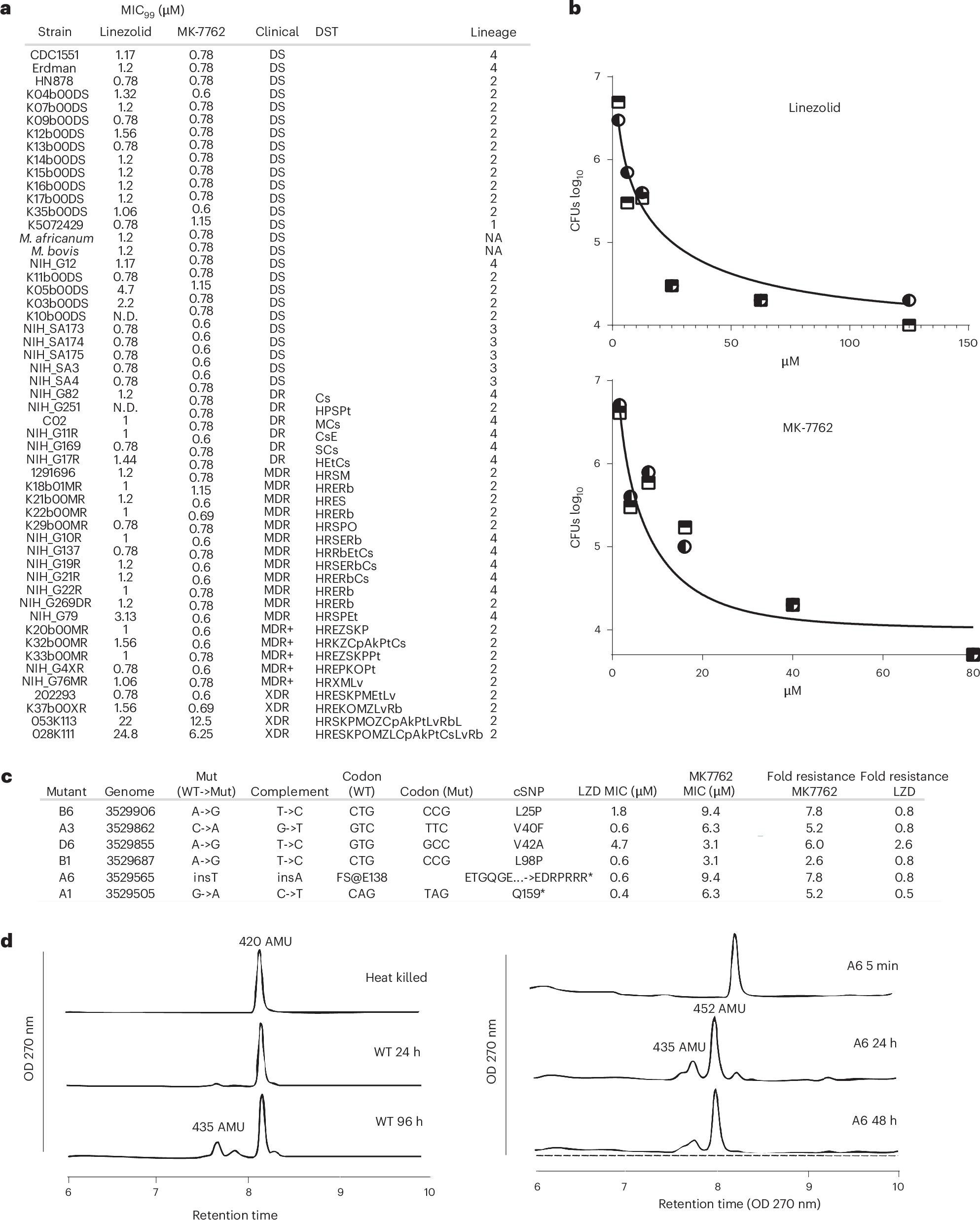 Fig. 2: Microbiological characterization of MK-7762.