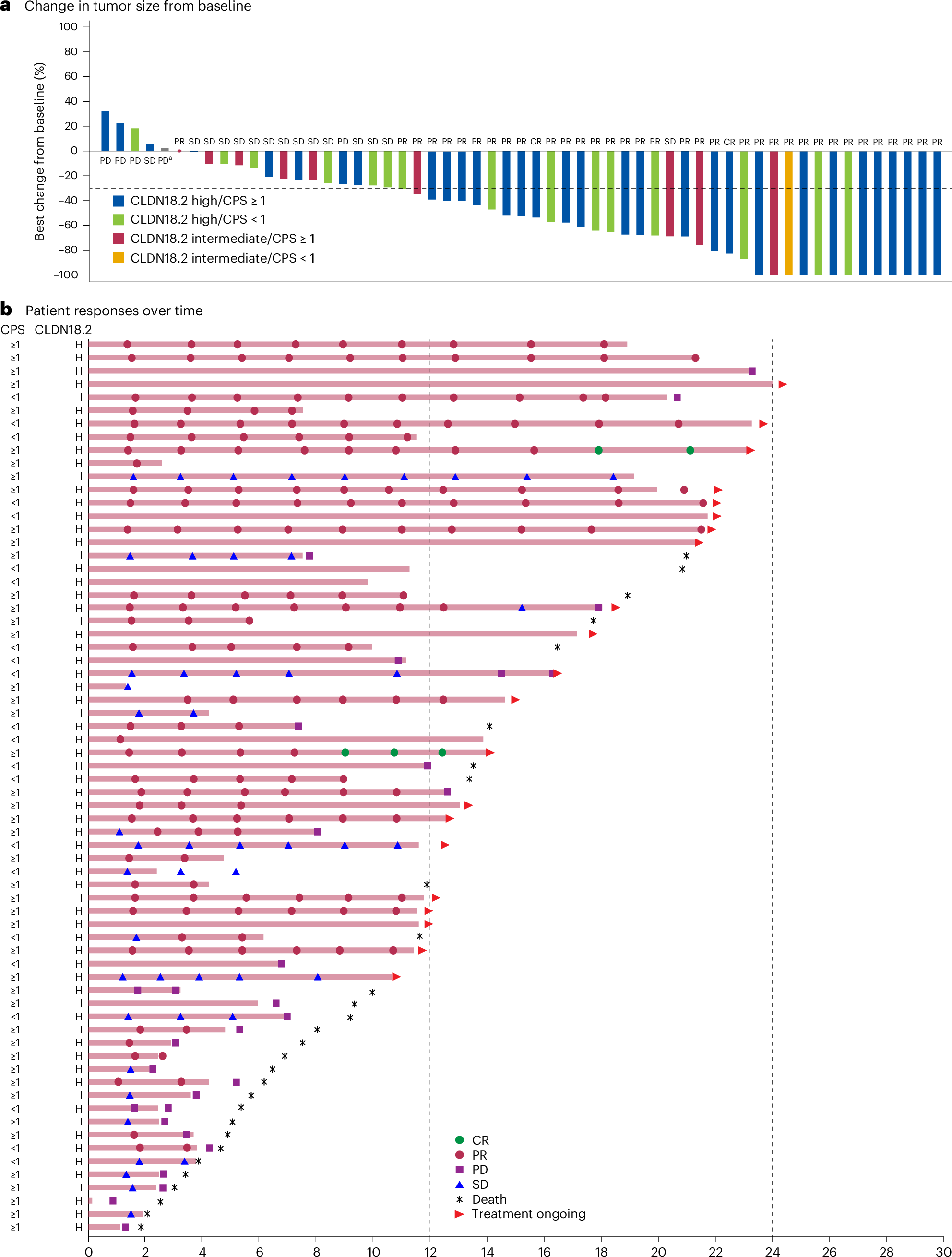 Fig. 3: Tumor responses in cohort 4B in the full analysis set.