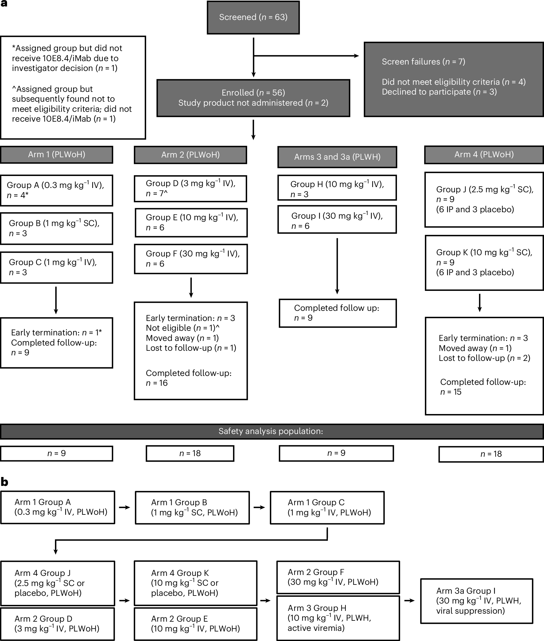 Bispecific 10E8.4/iMab broadly neutralizing antibody in people with or without HIV-1: a partially randomized phase 1 trial