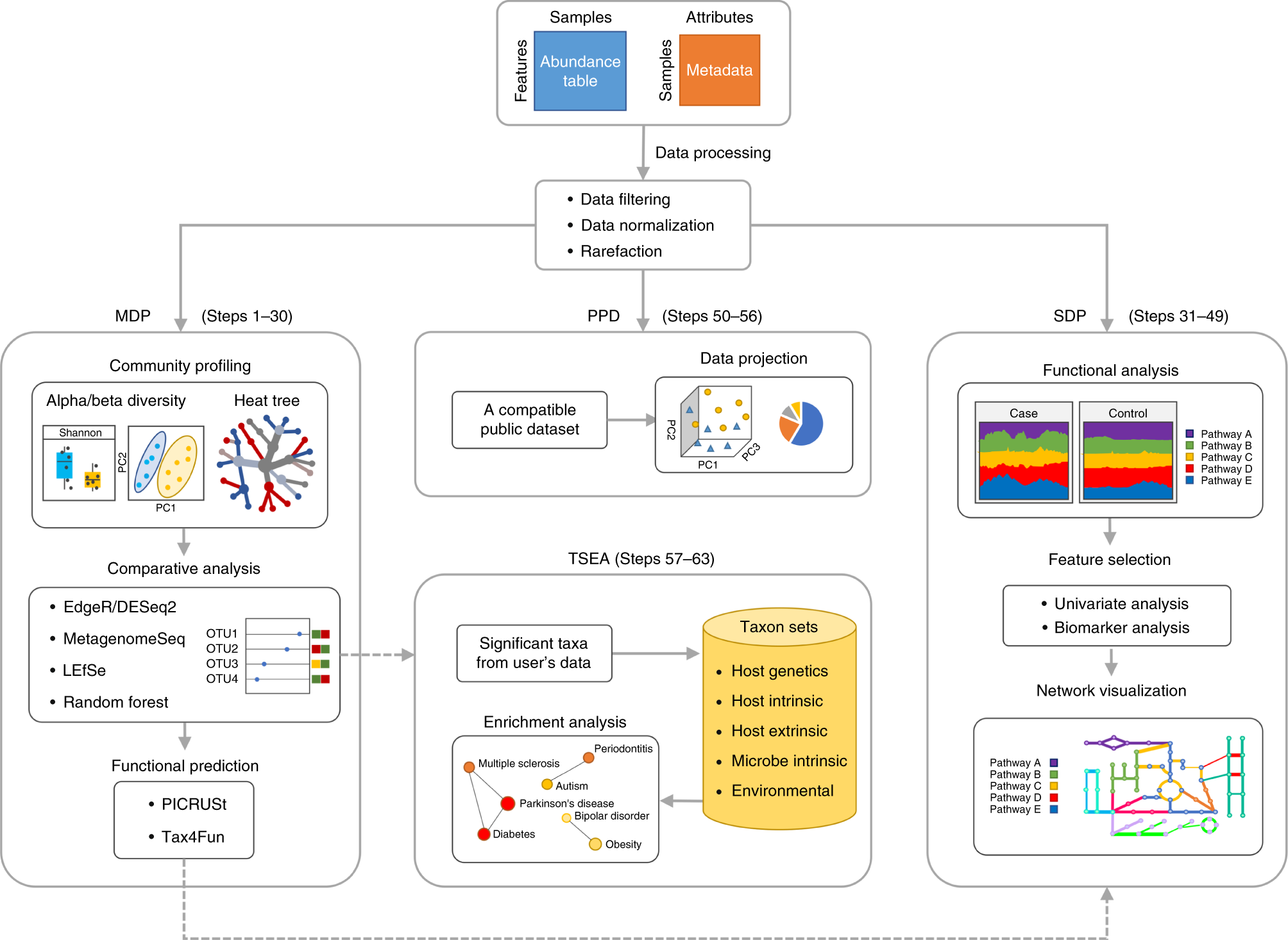 Using MicrobiomeAnalyst for comprehensive statistical, functional, and  meta-analysis of microbiome data | Nature Protocols