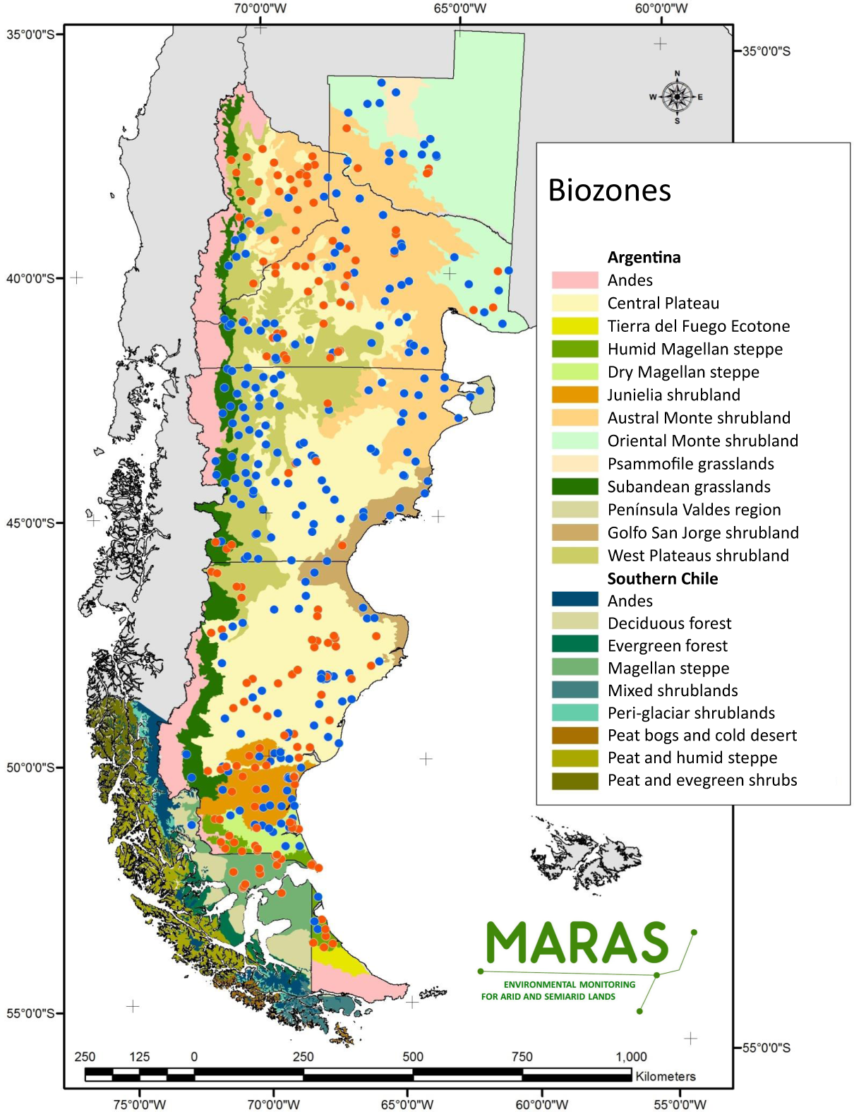 patagonian desert map