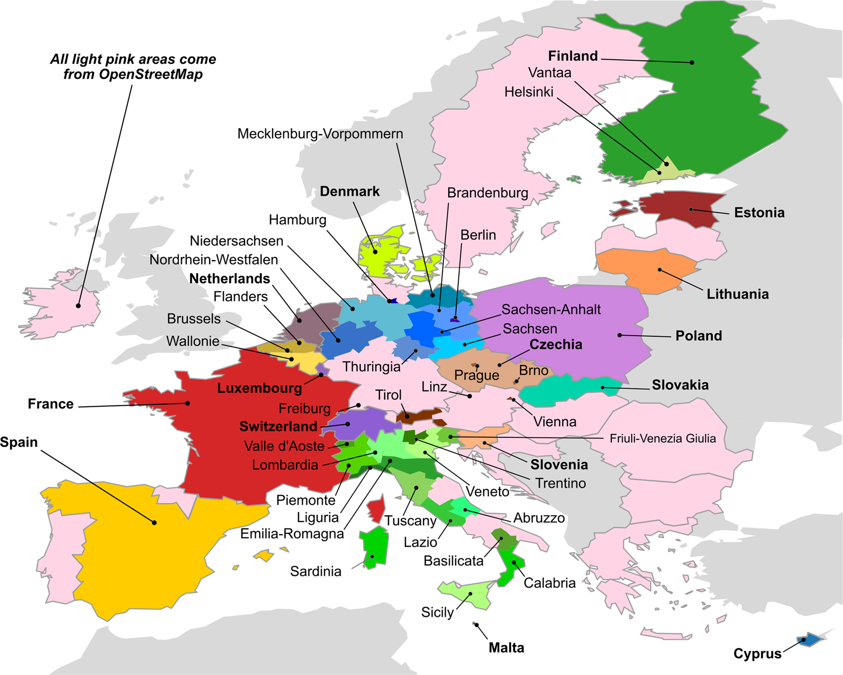 Map of Europe (Countries and Cities) - GIS Geography