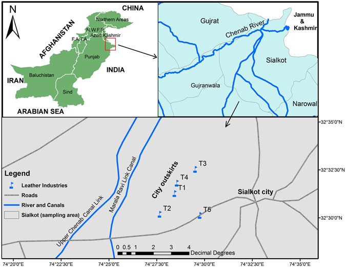 Nala Aik Sialkot Map Potential Health Risk Of Heavy Metals In The Leather Manufacturing  Industries In Sialkot, Pakistan | Scientific Reports
