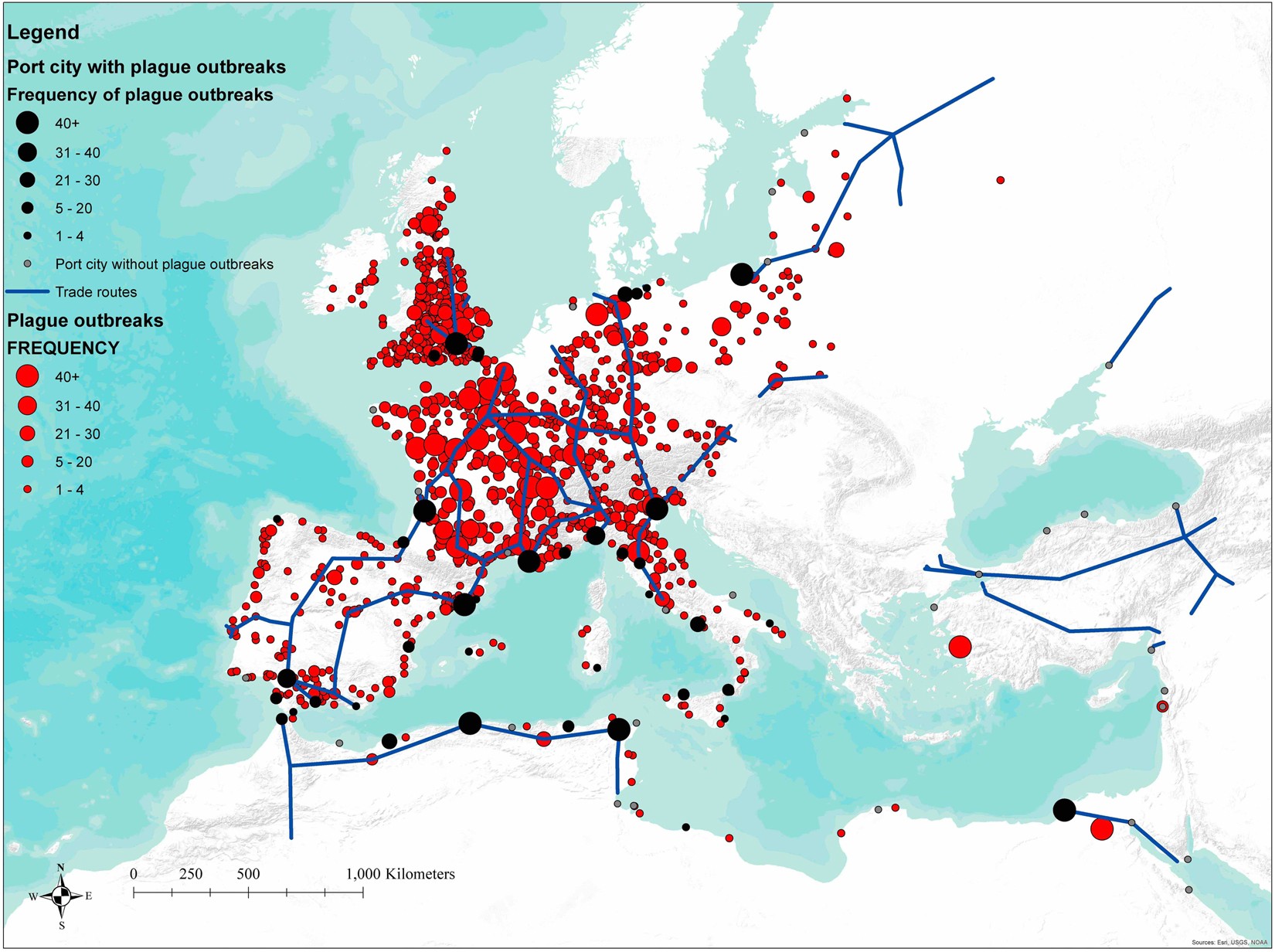 Trade routes and plague transmission in pre-industrial Europe | Scientific  Reports