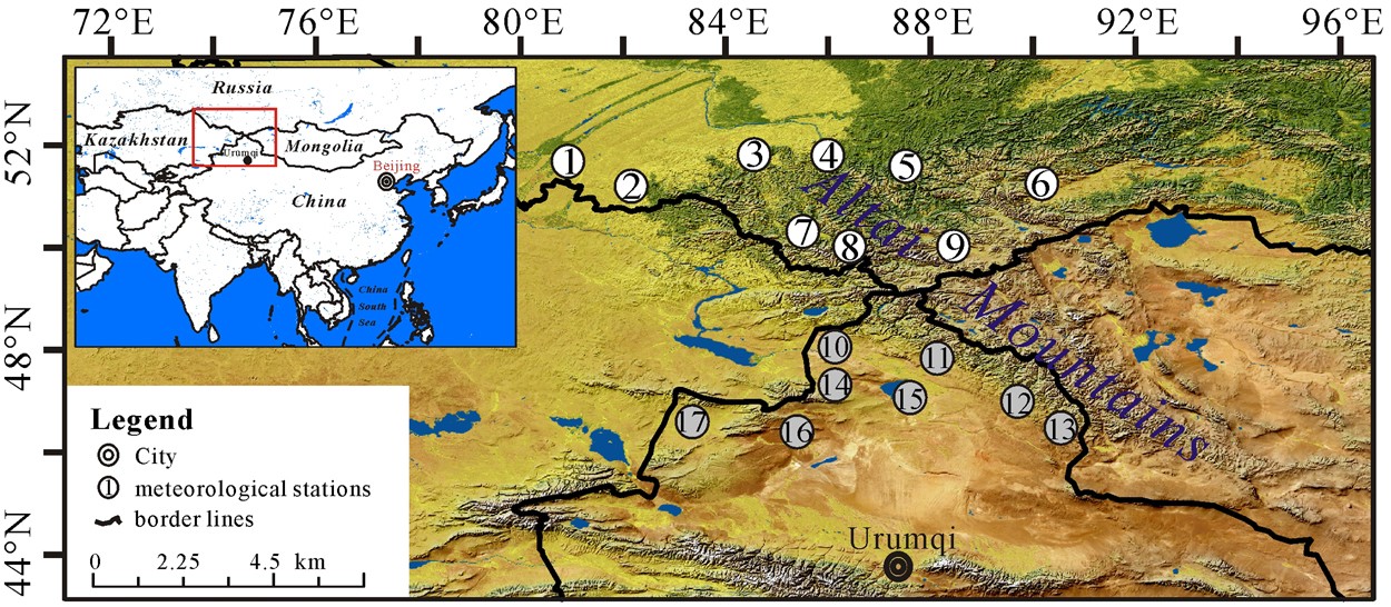 altai mountains map