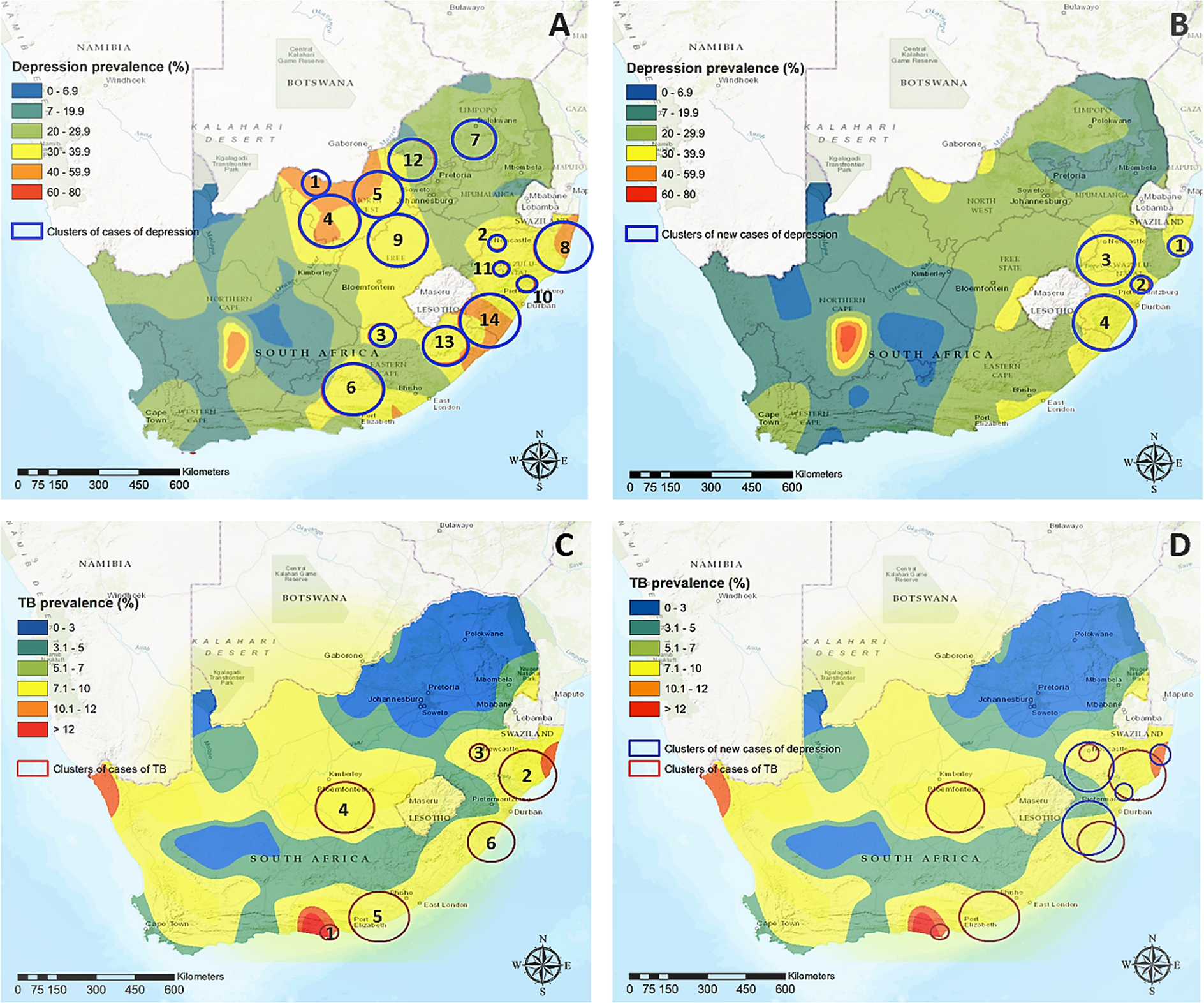 Free Gis Maps South Africa Spatial Structure Of Depression In South Africa: A Longitudinal Panel  Survey Of A Nationally Representative Sample Of Households | Scientific  Reports