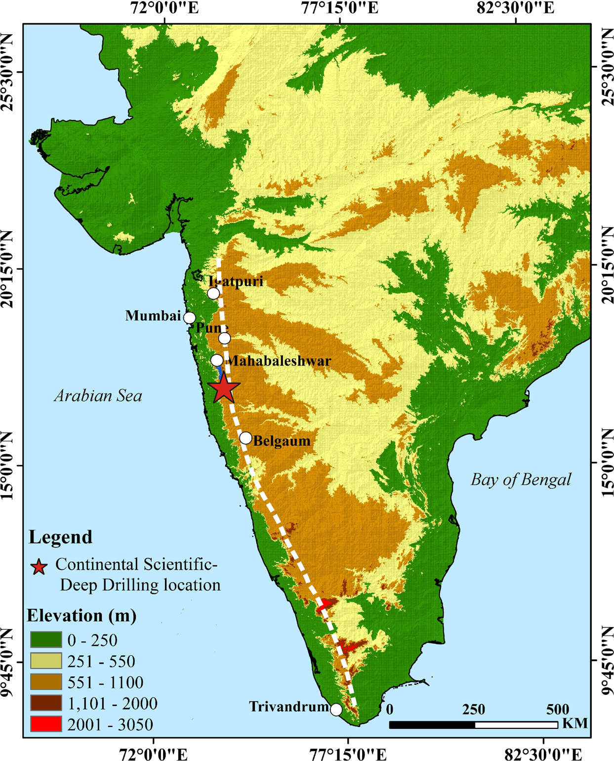 Western Ghats Physical Map Mechanism Of Rift Flank Uplift And Escarpment Formation Evidenced By Western  Ghats, India | Scientific Reports
