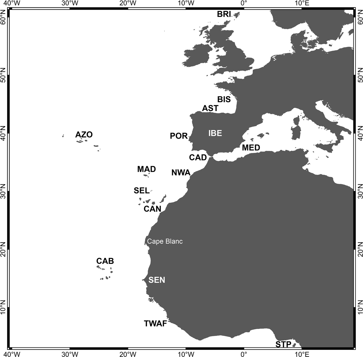 Map of Portugal central area and Madeira/Azores Islands (source: Google