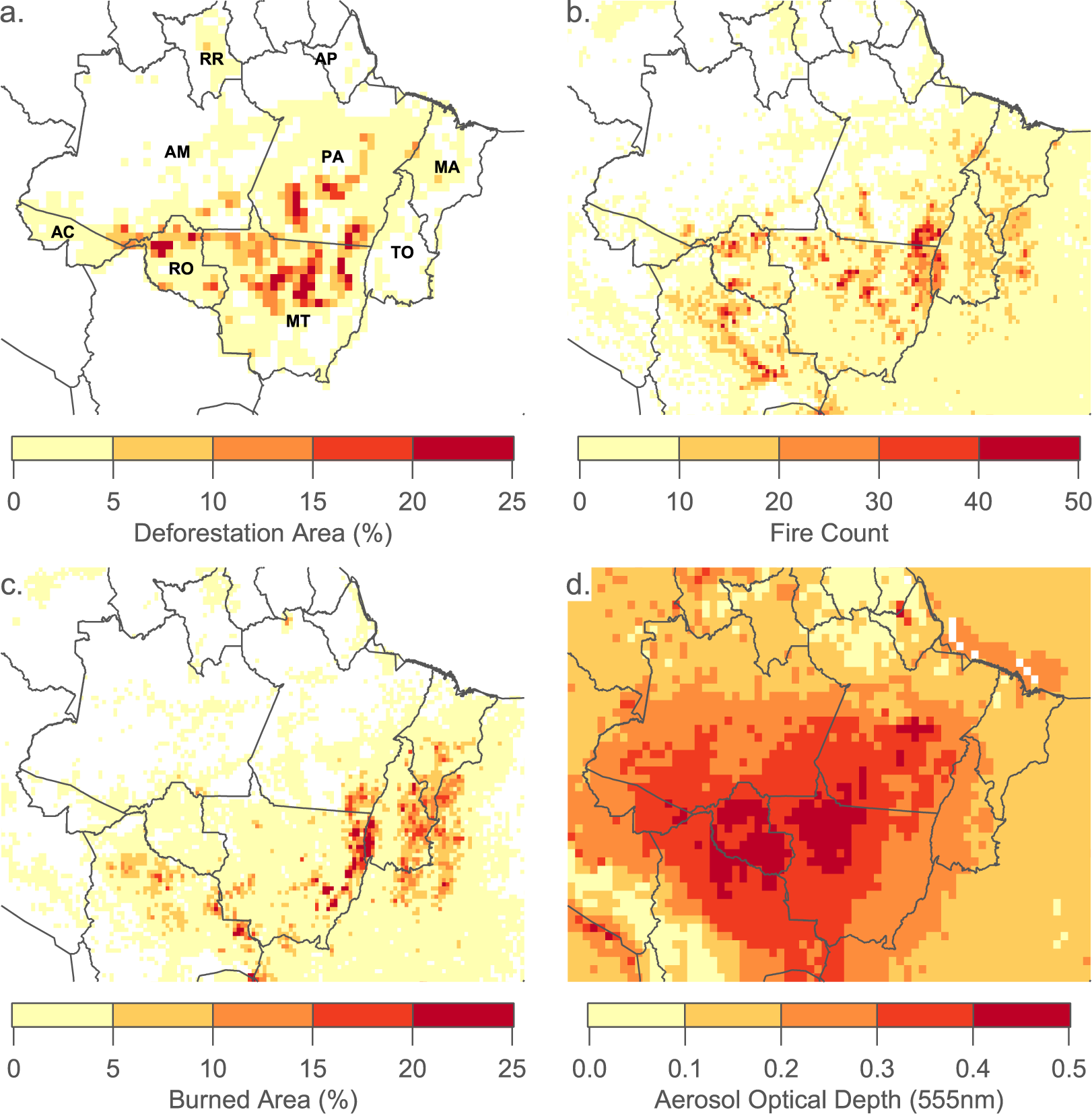Non-deforestation drivers of fires are increasingly important sources of  aerosol and carbon dioxide emissions across Amazonia | Scientific Reports