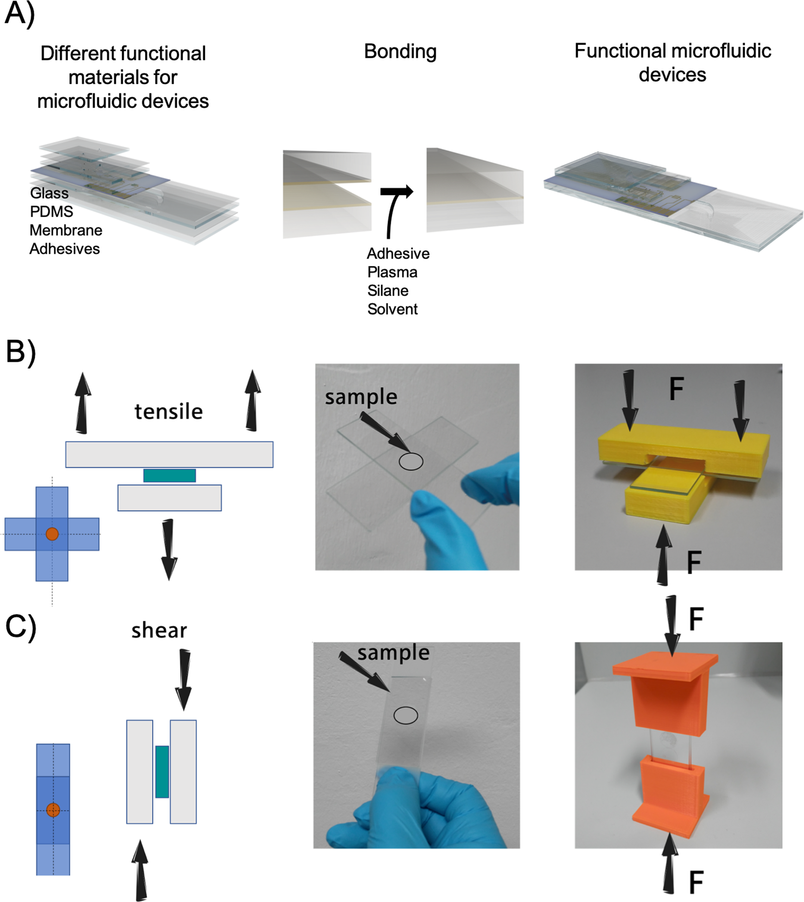 A compression transmission device for the evaluation of bonding 