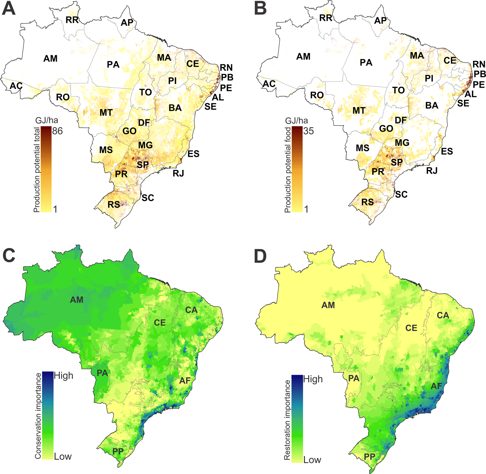Characterising the spatial distribution of opportunities and constraints for  land sparing in Brazil | Scientific Reports