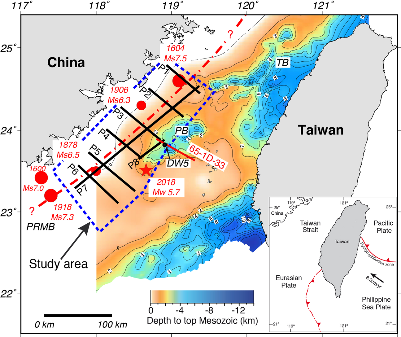 Strait Of Taiwan Map Imaging Active Faulting In The Western Taiwan Strait | Scientific Reports