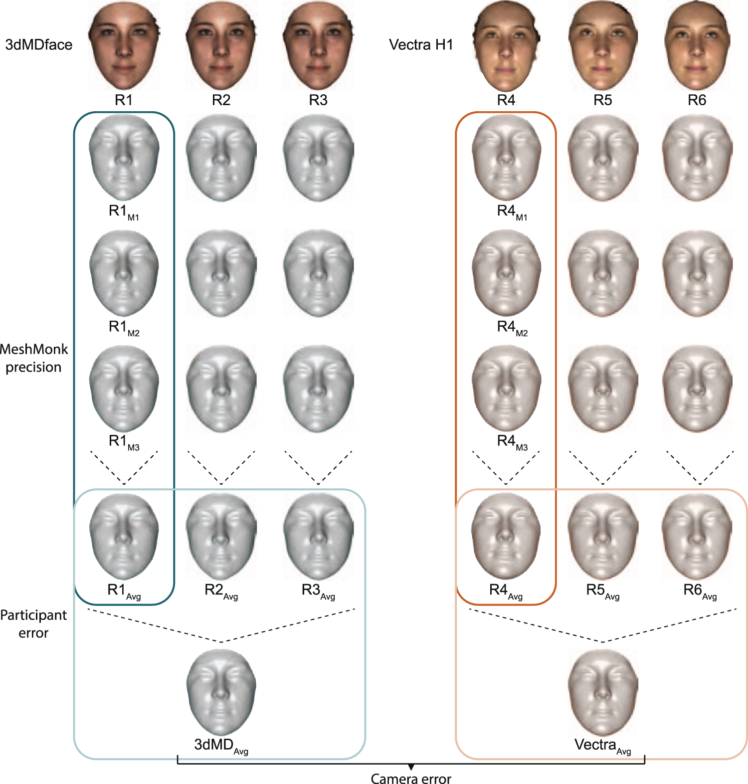 Sources of variation in the 3dMDface and Vectra H1 3D facial imaging  systems | Scientific Reports