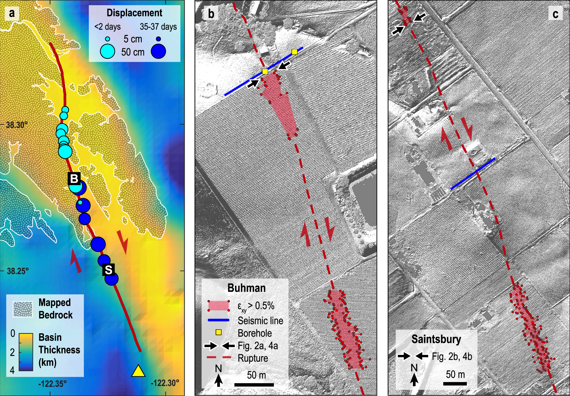 Mechanics of near-field deformation during co- and post-seismic