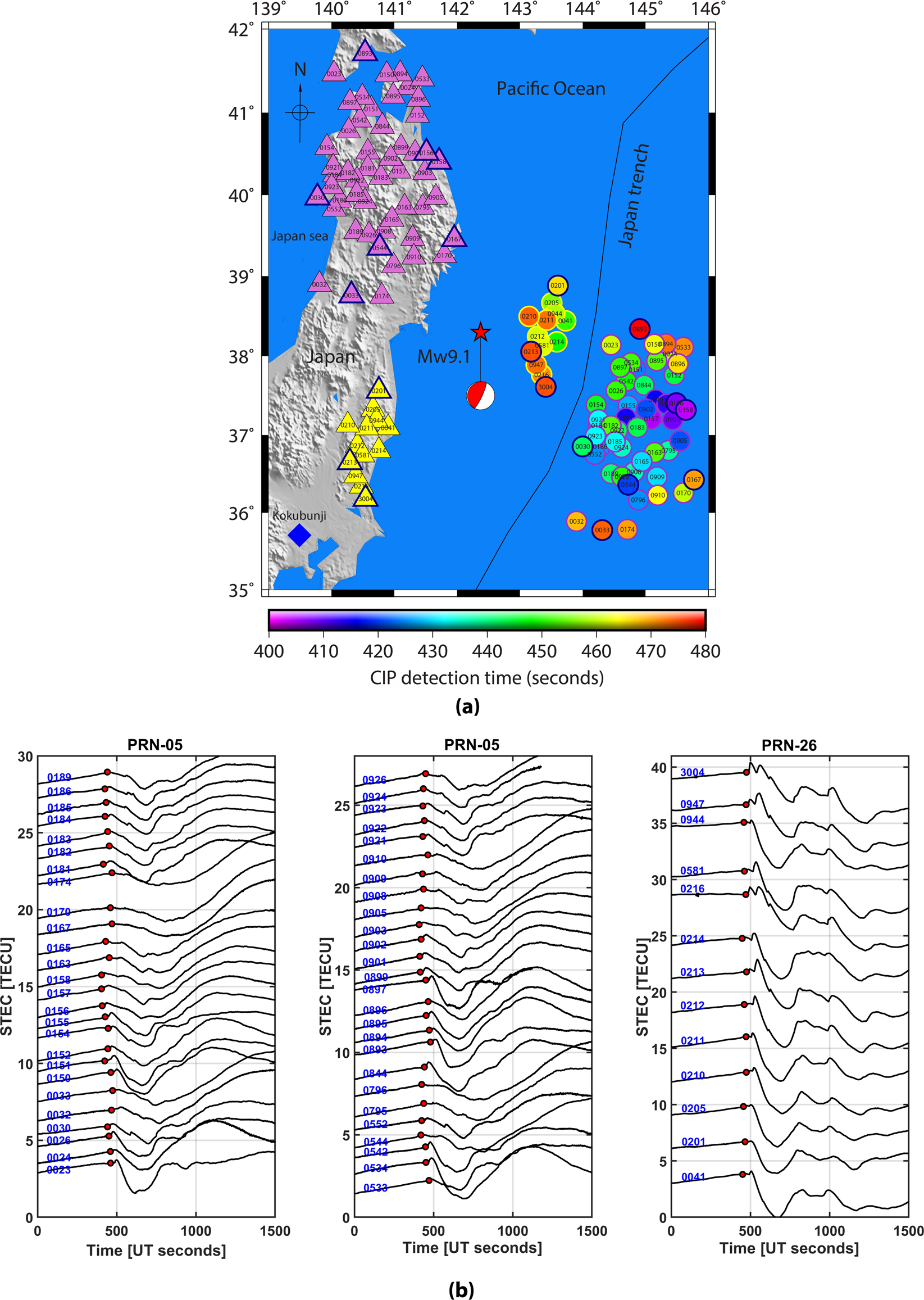 The Ionospheric view of the 2011 Tohoku-Oki earthquake seismic source: the  first 60 seconds of the rupture | Scientific Reports