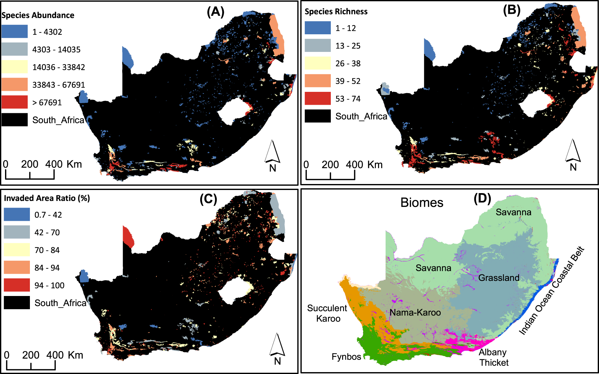Expected spatial patterns of alien woody plants in South Africa's protected  areas under current scenario of climate change | Scientific Reports