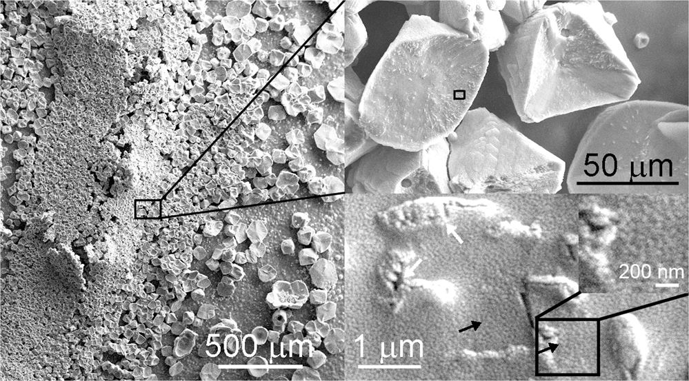 a Unit cell of calcium carbonate (calcite, CaCO3) showing partial