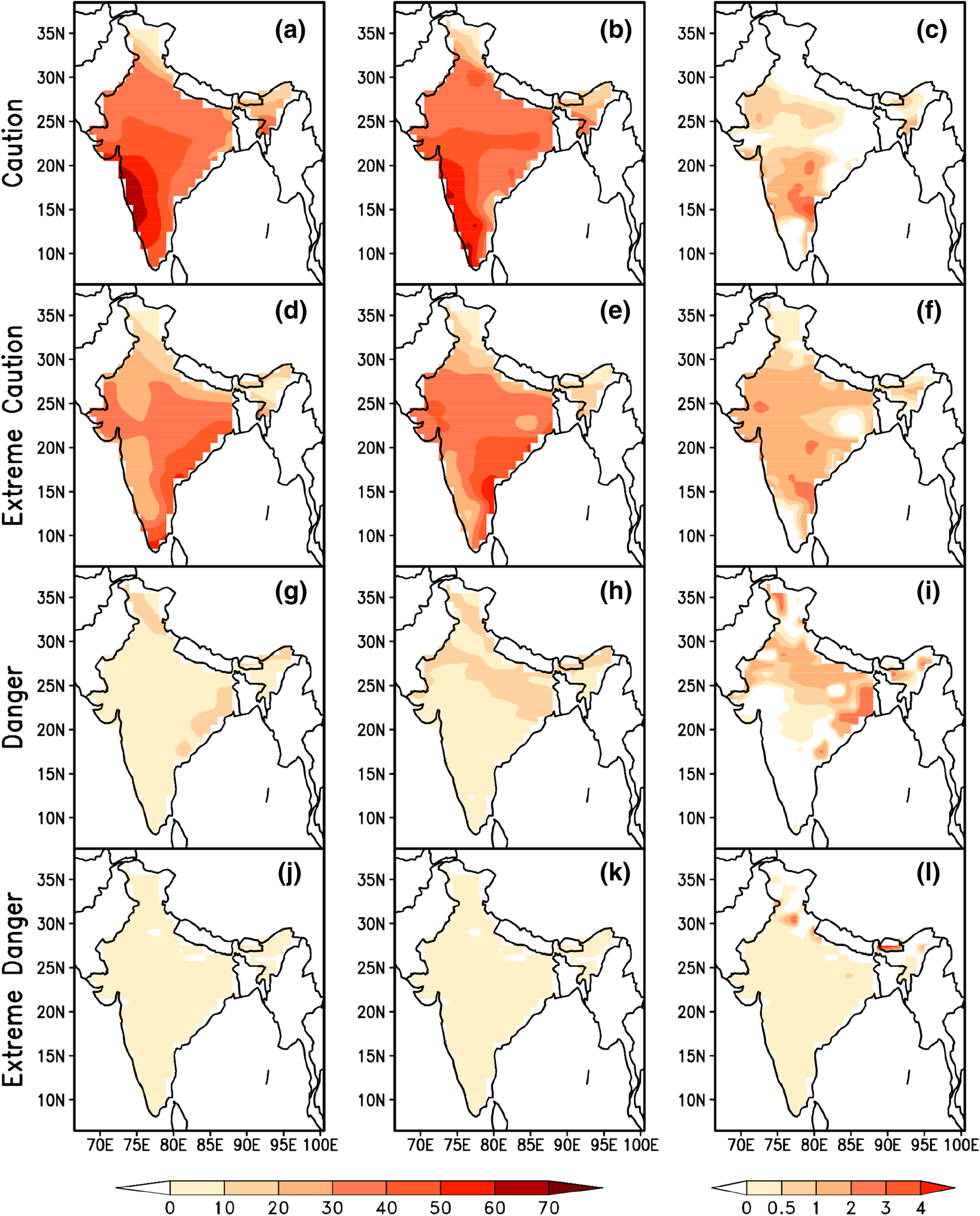 Projections of heat stress and associated work performance over India in  response to global warming | Scientific Reports