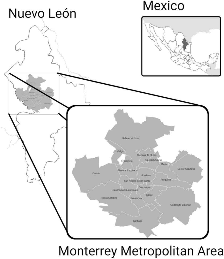 Monterrey Nuevo Leon Mexico Map Eight Years Of Homicide Evolution In Monterrey, Mexico: A Network Approach  | Scientific Reports