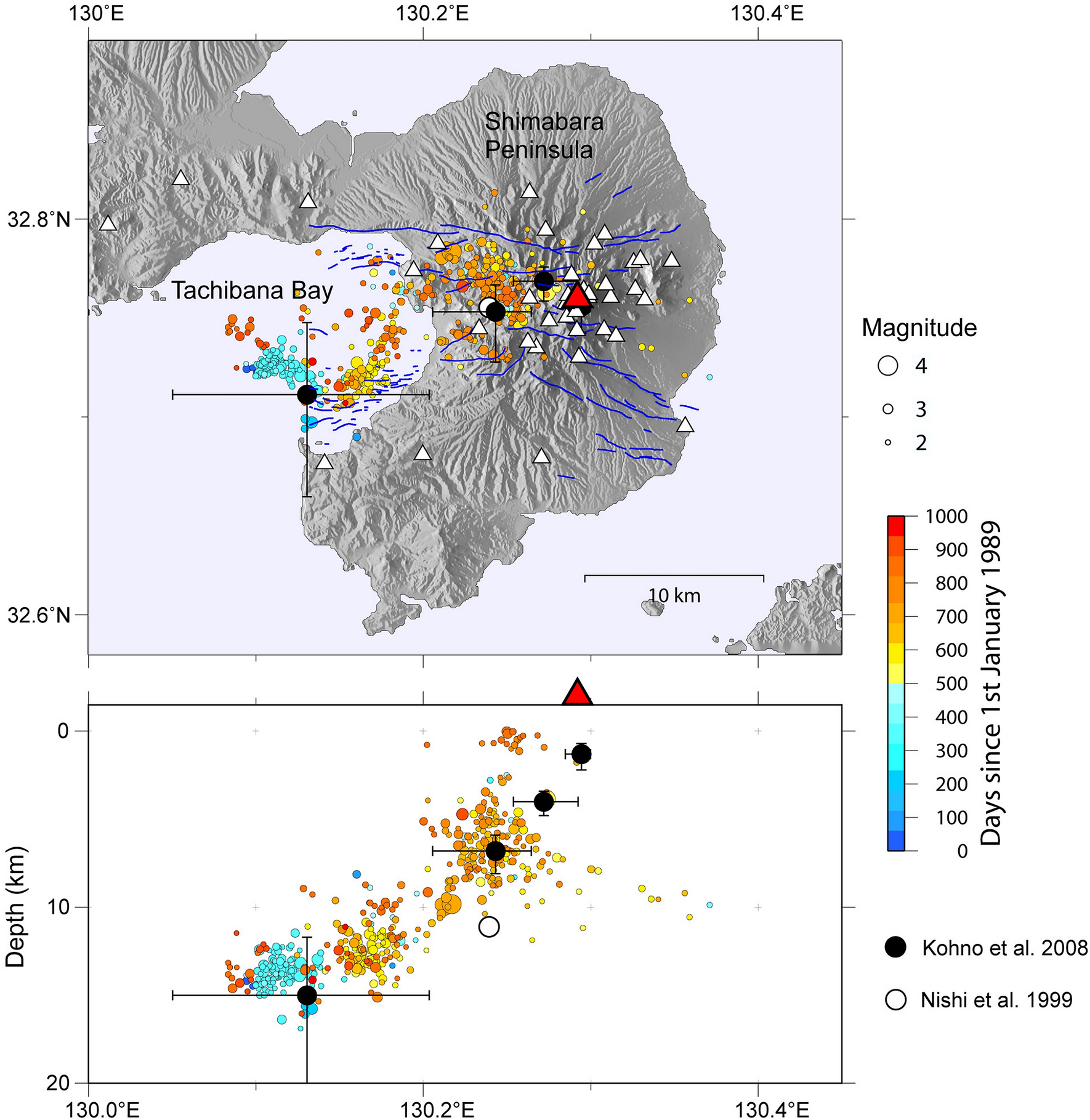 Seismic Velocity Structure Of Unzen Volcano Japan And Relationship To The Magma Ascent Route During Eruptions In 1990 1995 Scientific Reports