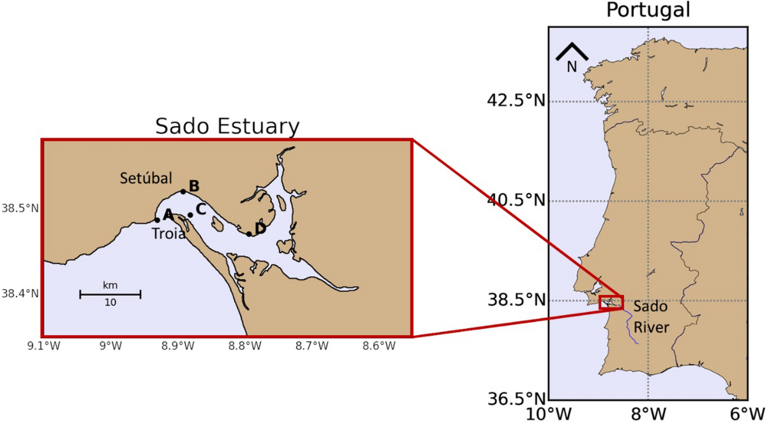 Image of Map of Louisiana showing the Mississippi Way with its estuary