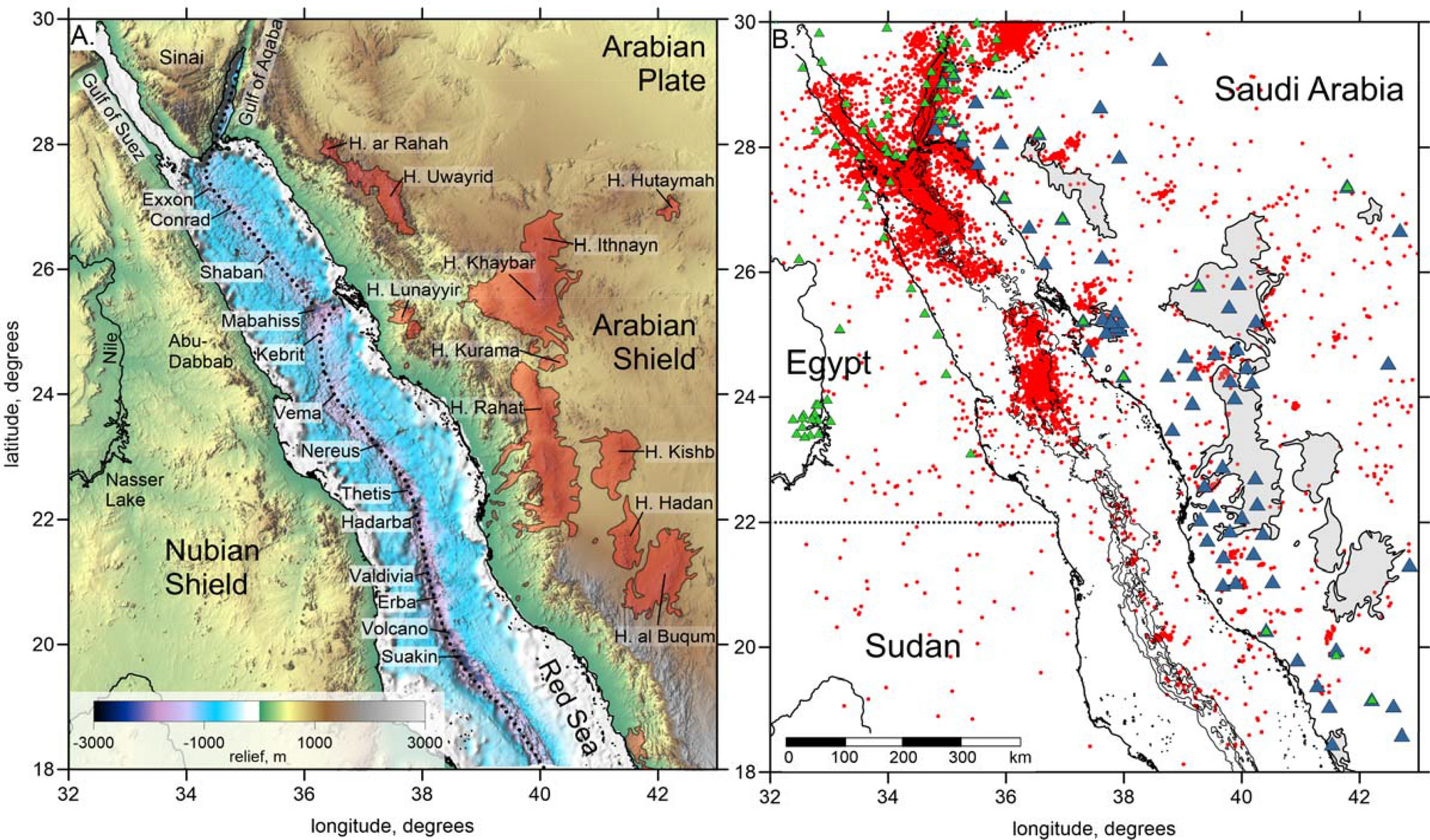 Transition from continental rifting to oceanic spreading in the northern  Red Sea area | Scientific Reports