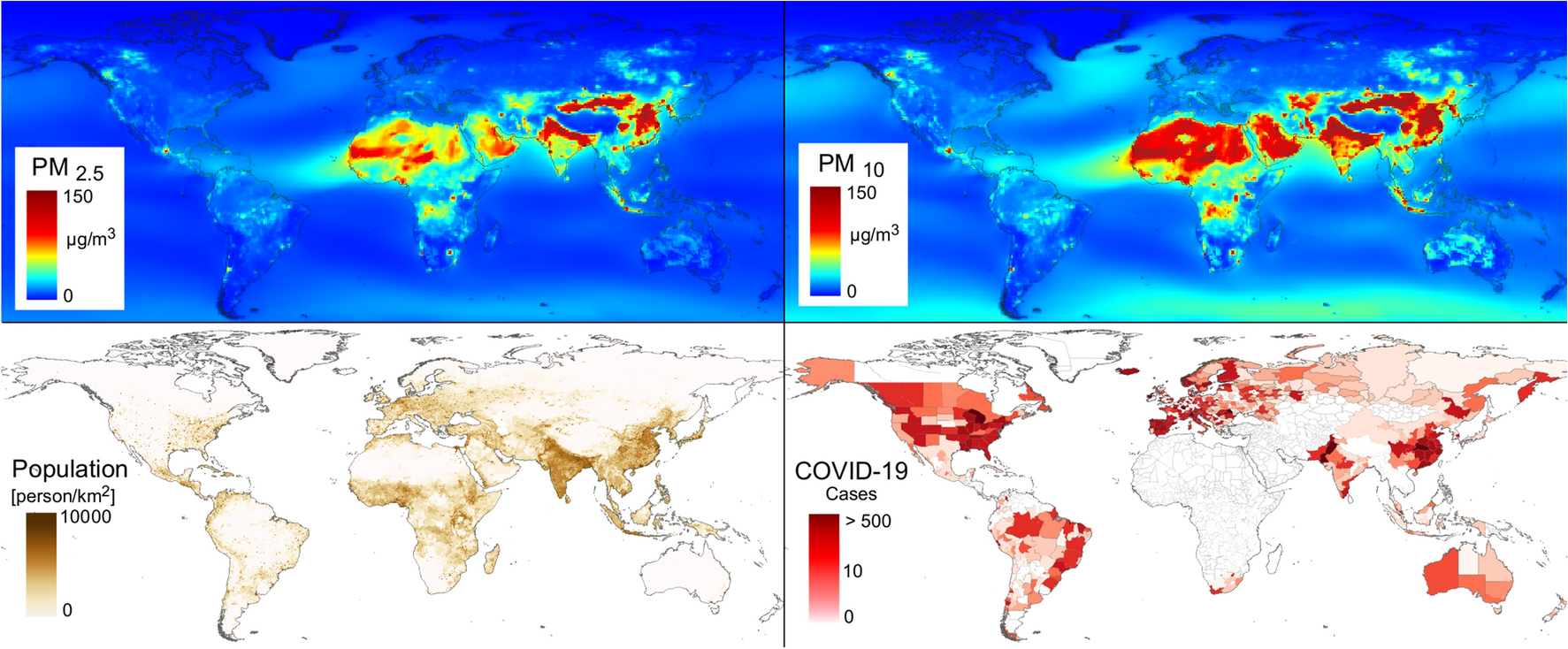 A Global Association Between Covid 19 Cases And Airborne Particulate Matter At Regional Level Scientific Reports