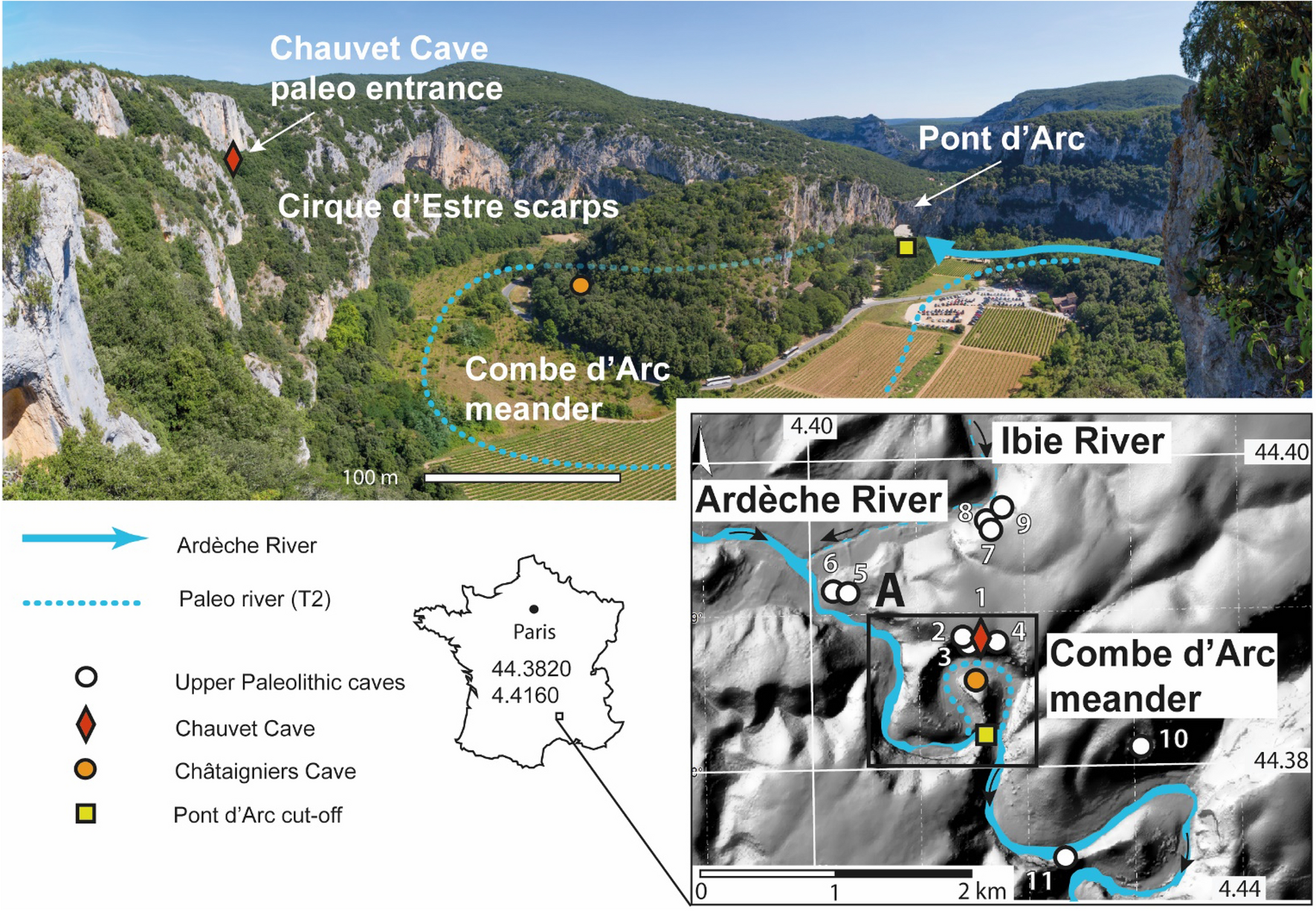 Dating the landscape evolution around the Chauvet-Pont d'Arc cave |  Scientific Reports