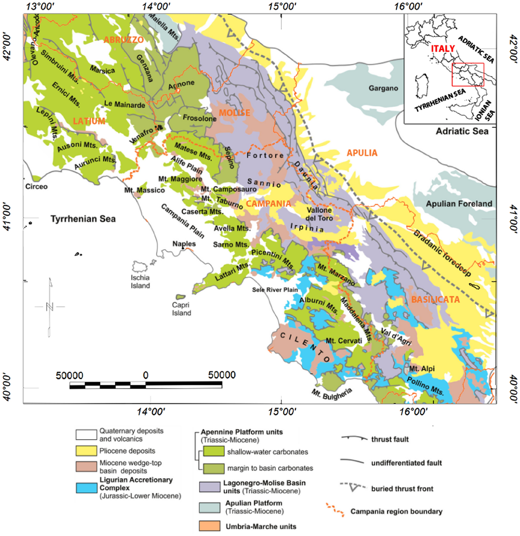 Crustal structure in the Campanian region (Southern Apennines, Italy) from  potential field modelling | Scientific Reports