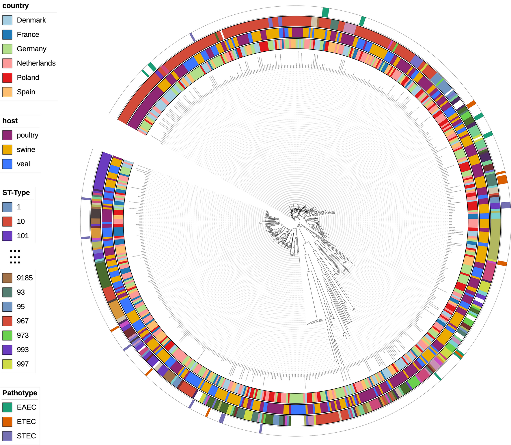 Sequence type diversity and population structure of ESBL-producing