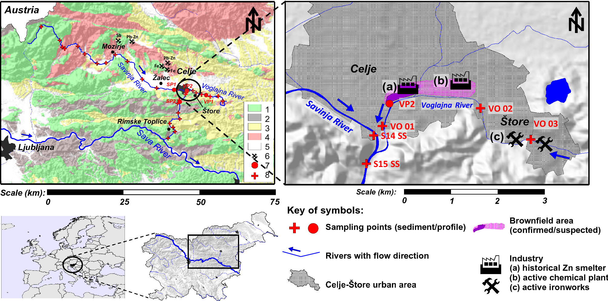 Geochemistry of Surface Water and Stream Sediments from the Upper