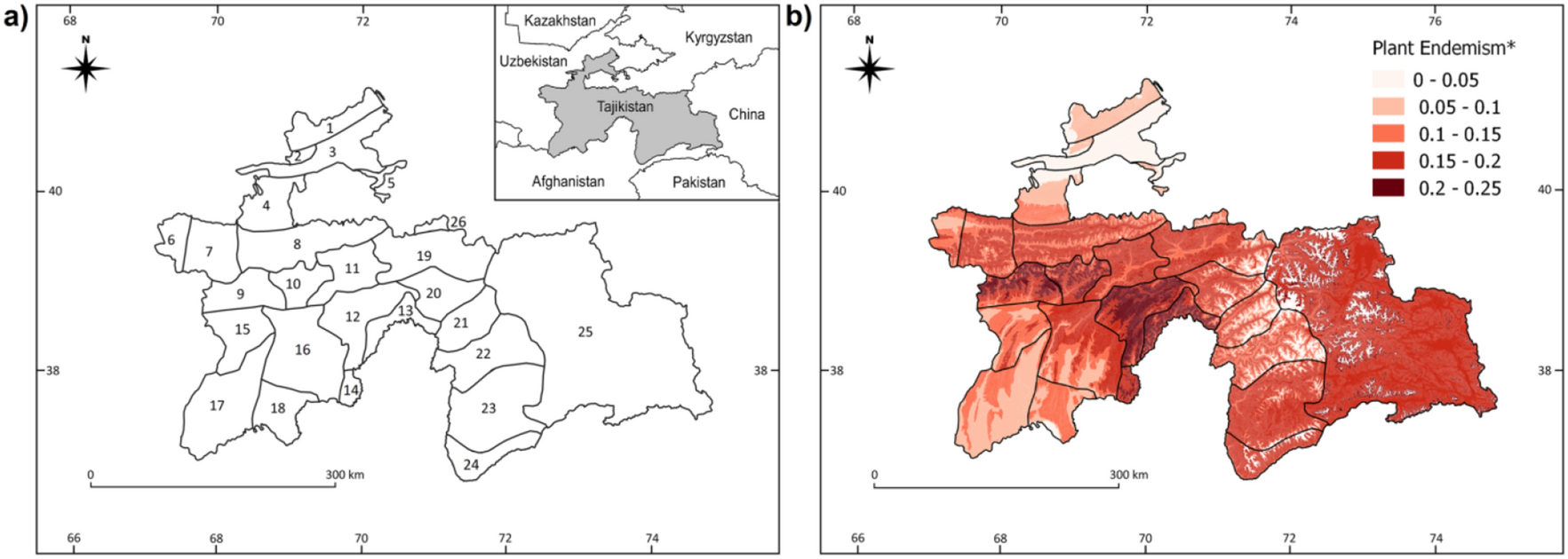 Palaeoclimate has a major effect on the diversity of endemic species in the  hotspot of mountain biodiversity in Tajikistan | Scientific Reports
