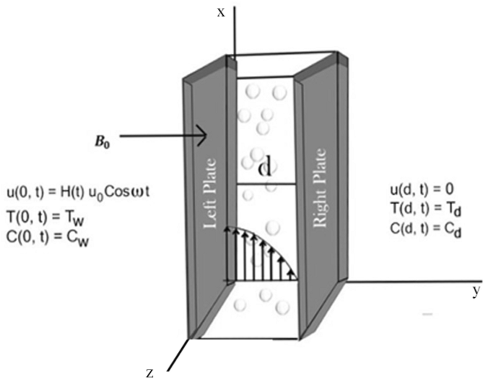 Free convection flow of second grade dusty fluid between two parallel  plates using Fick's and Fourier's laws: a fractional model | Scientific  Reports