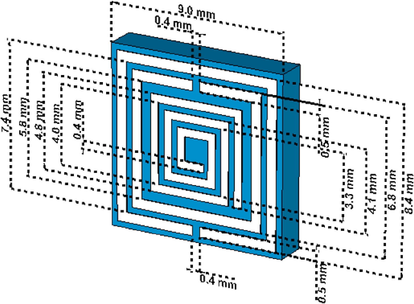 dual-square-split-ring-enclosed-spiral-shaped-hybrid-metamaterial-resonator-with-size-miniaturisation-for-microwave-wireless-applications-scientific-reports