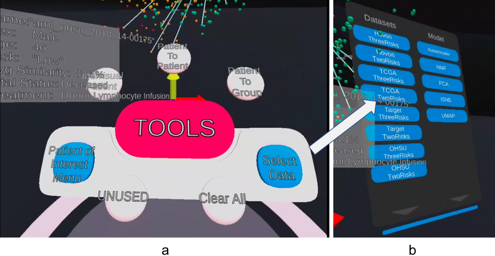 Virtual reality for the observation of oncology models (VROOM): immersive  analytics for oncology patient cohorts | Scientific Reports