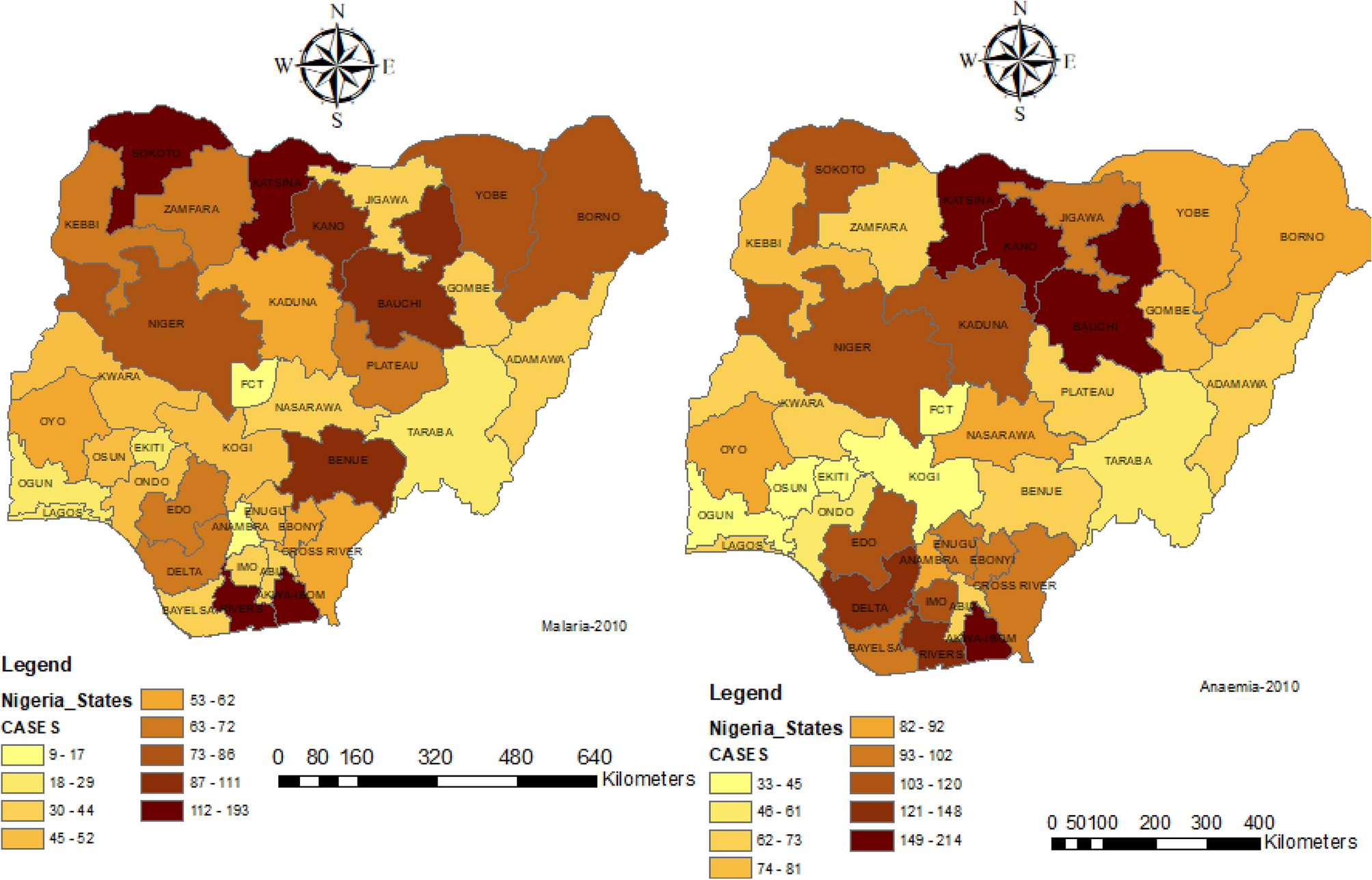 Spatial variation and risk factors of malaria and anaemia among children  aged 0 to 59 months: a cross-sectional study of 2010 and 2015 datasets |  Scientific Reports