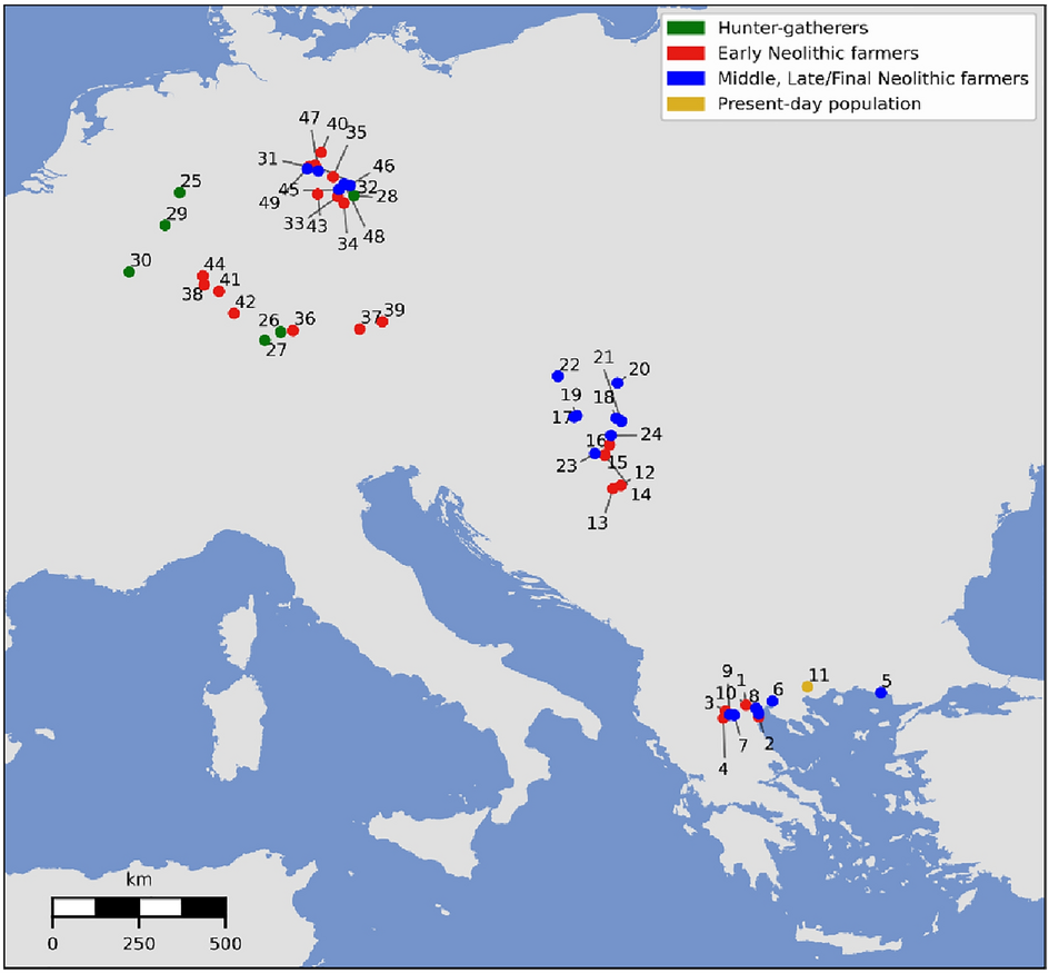 Ancient mitochondrial diversity reveals population homogeneity in Neolithic  Greece and identifies population dynamics along the Danubian expansion axis  | Scientific Reports