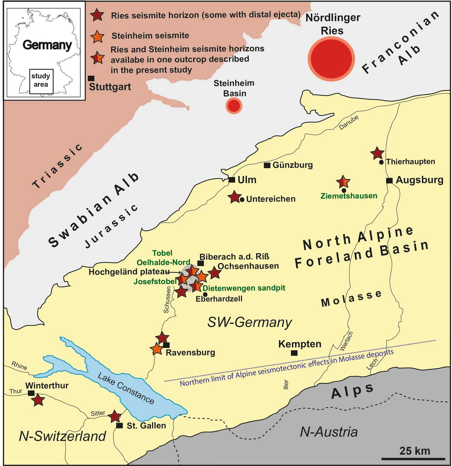 Event- and biostratigraphic evidence for two independent Ries and Steinheim  asteroid impacts in the Middle Miocene | Scientific Reports