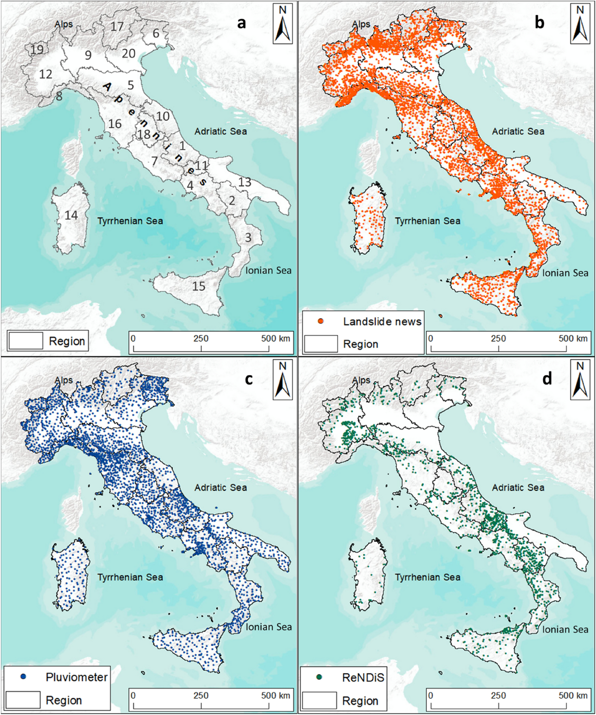 Integrating multiple information sources for landslide hazard assessment:  the case of Italy | Scientific Reports