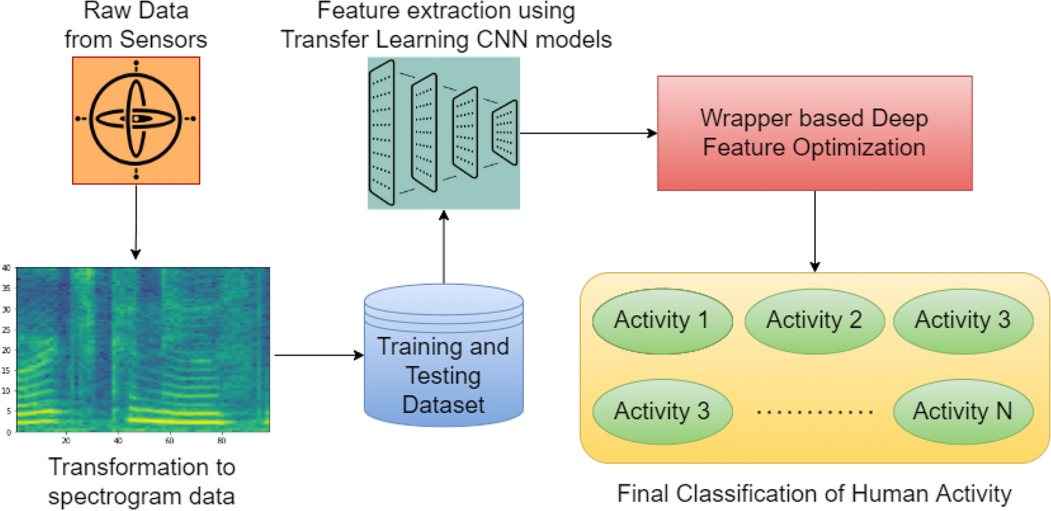 Wrapper-based deep feature optimization for activity recognition in the  wearable sensor networks of healthcare systems | Scientific Reports