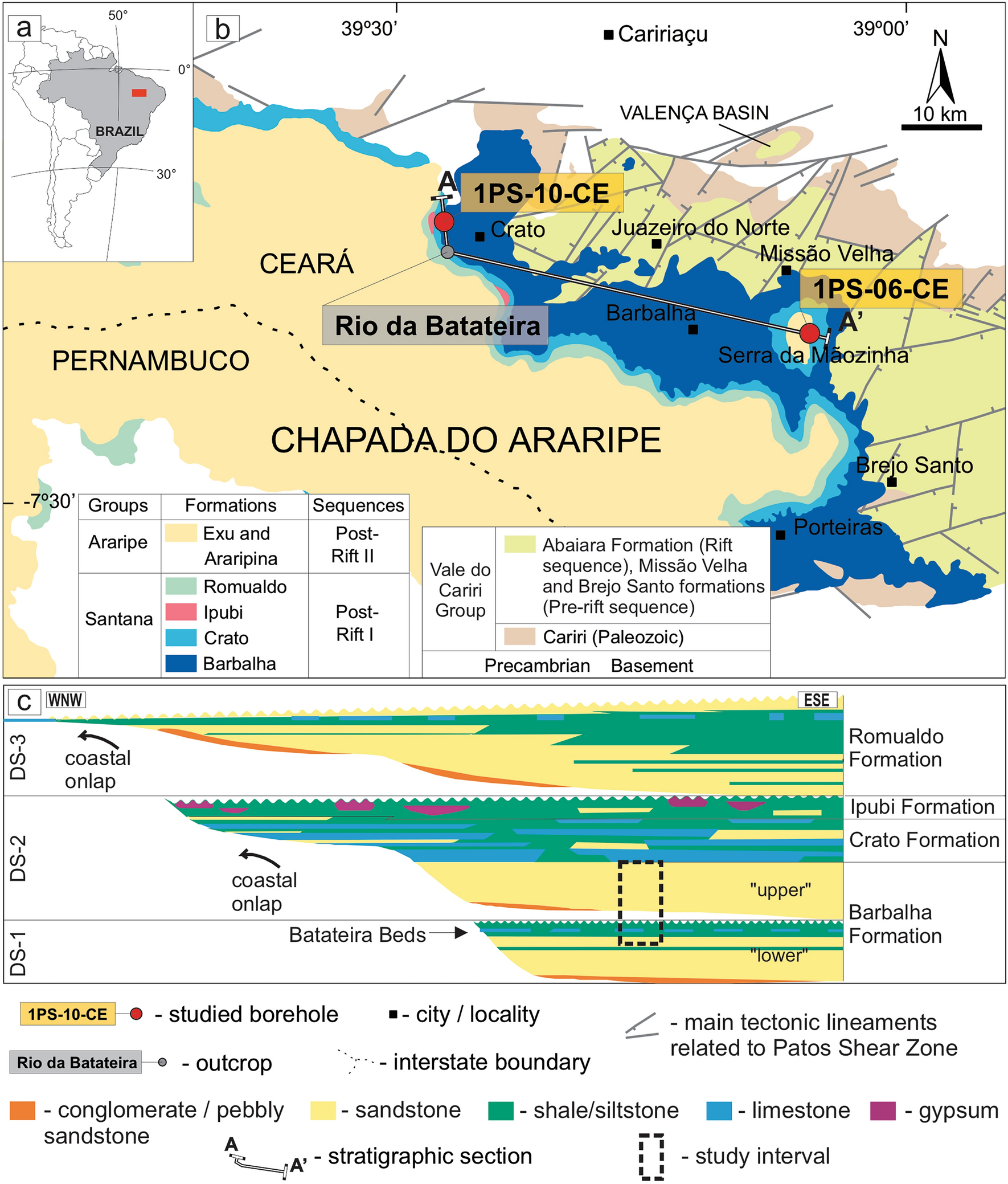 Simplified tectonic-chronological map of Brazil (see reference to