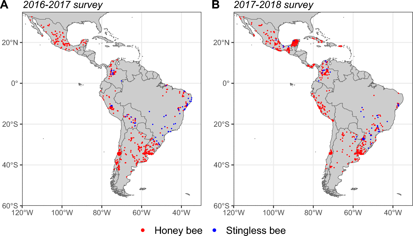 First large-scale study reveals important losses of managed honey bee and  stingless bee colonies in Latin America | Scientific Reports