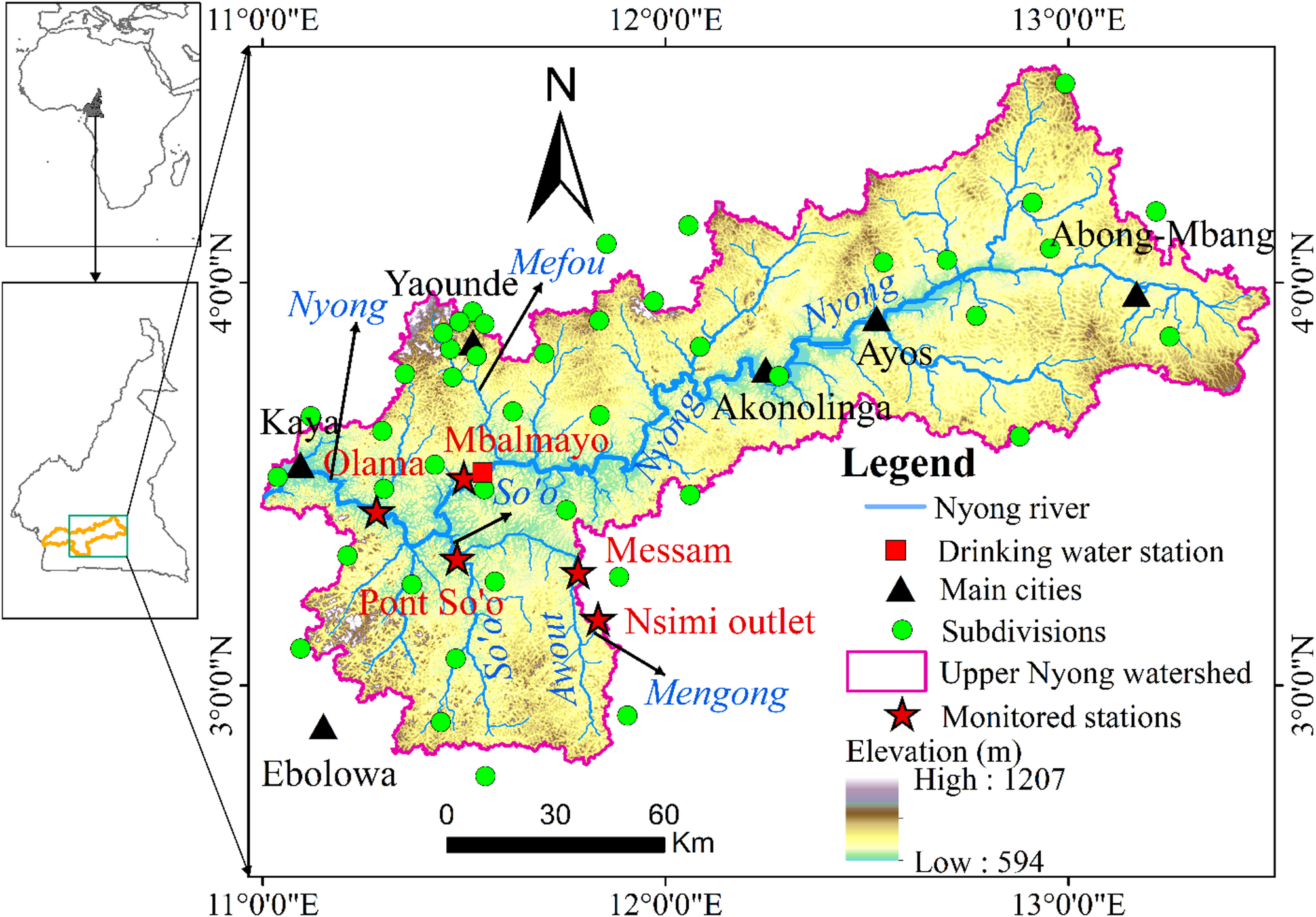 Exploring the nexus between hydroclimatic variability, population growth,  land use land cover change, and long-term upper Nyong Basin River chemistry  (Central Africa rainforest) | Scientific Reports