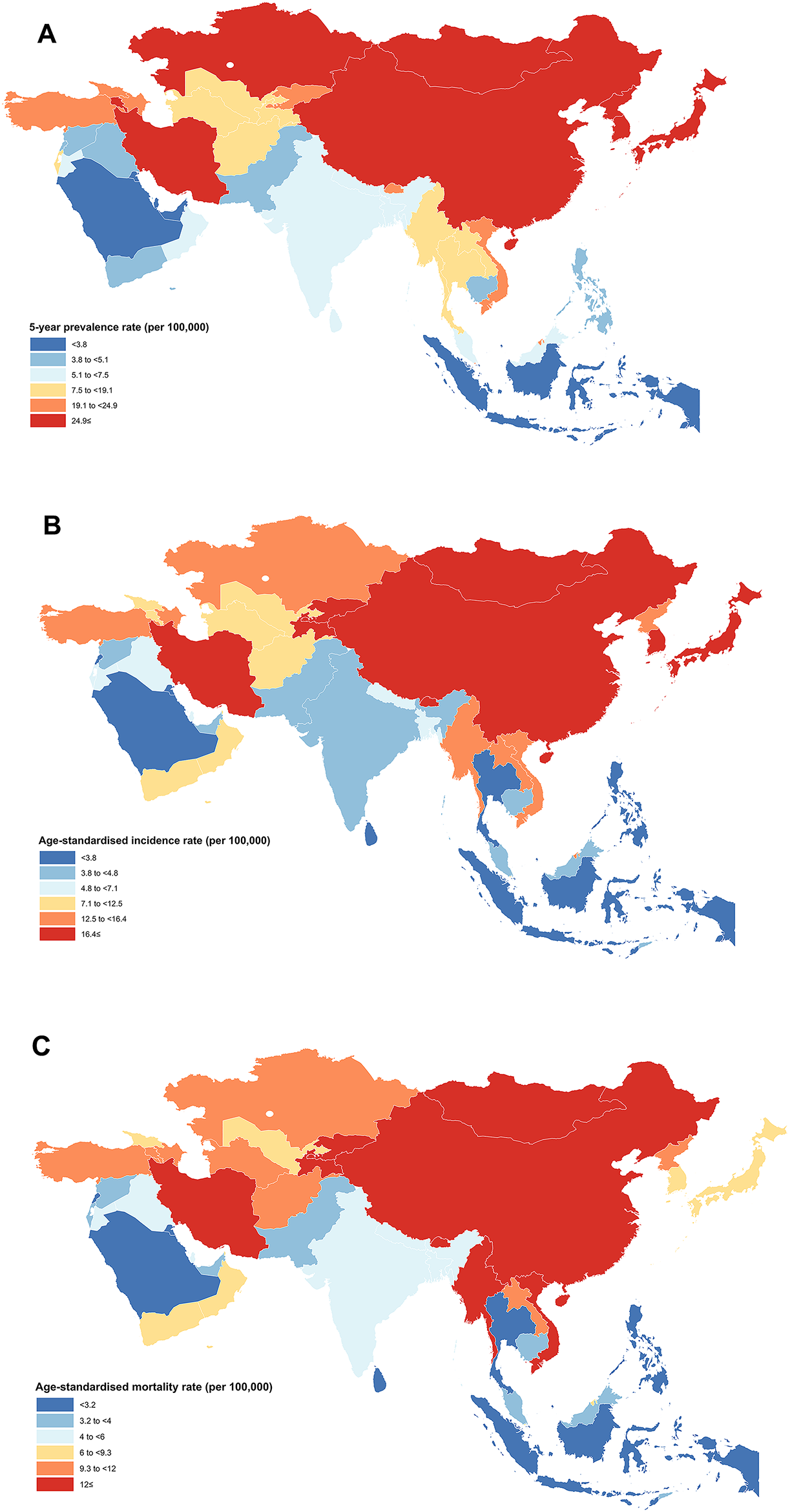 Epidemiology and socioeconomic correlates of gastric cancer in Asia:  results from the GLOBOCAN 2020 data and projections from 2020 to 2040 |  Scientific Reports