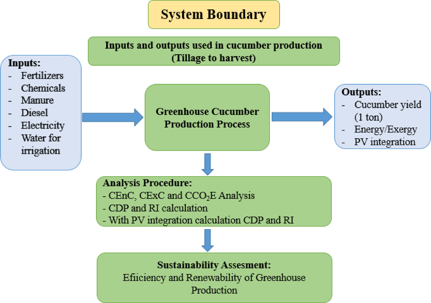 Exergy and environmental sustainability assessment of PV integrated greenhouse cucumber production