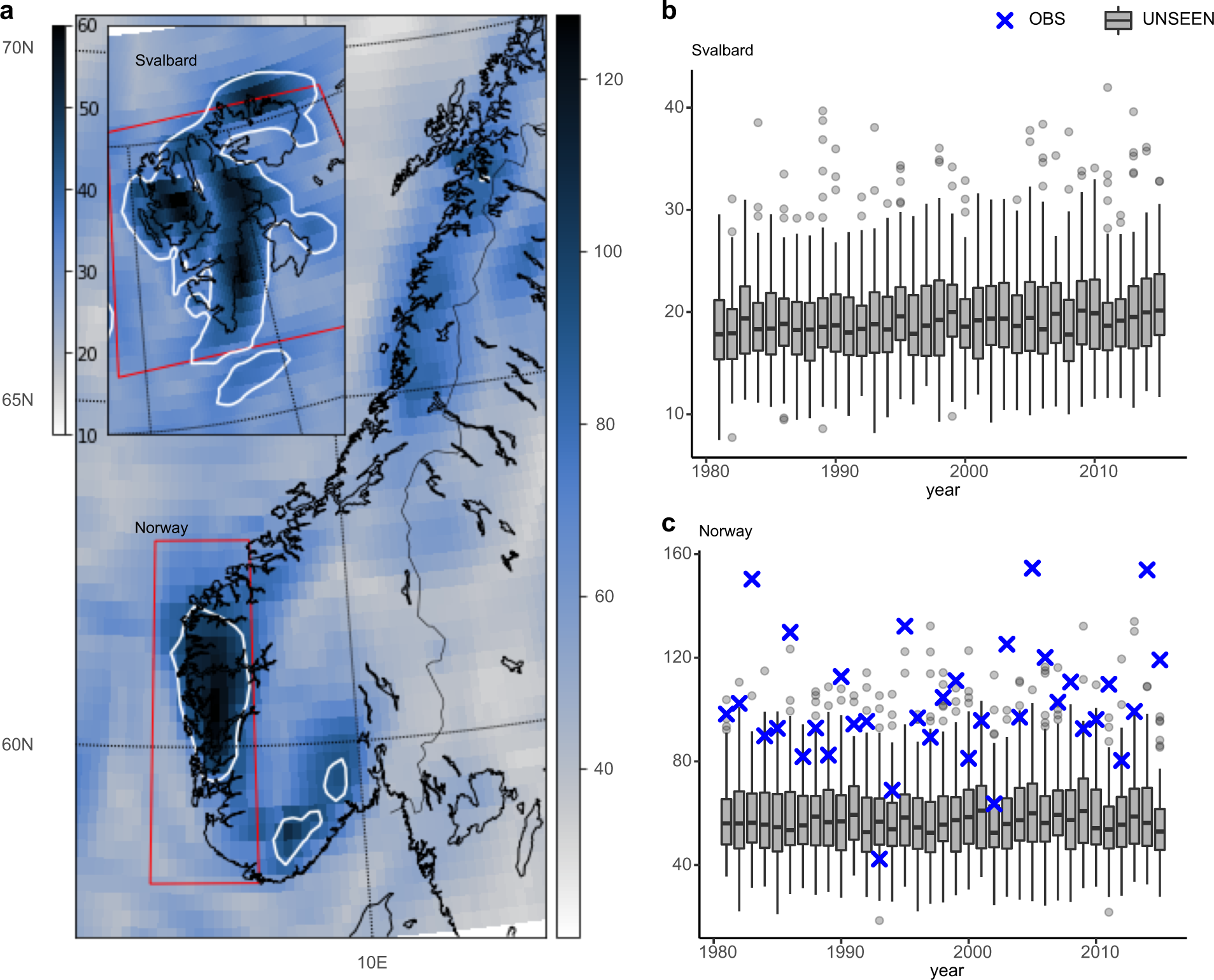 Using UNSEEN trends to detect decadal changes in 100-year precipitation  extremes | npj Climate and Atmospheric Science