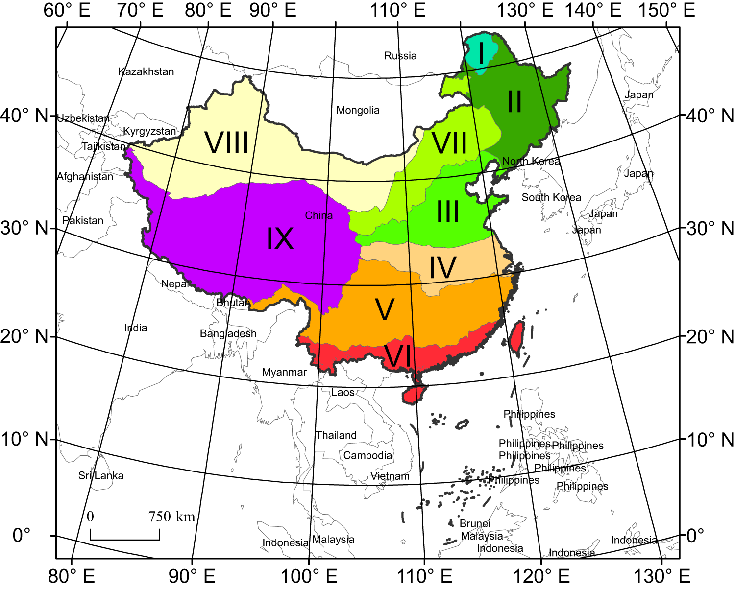 Fig. 6: Study area and eco-geographical regions.