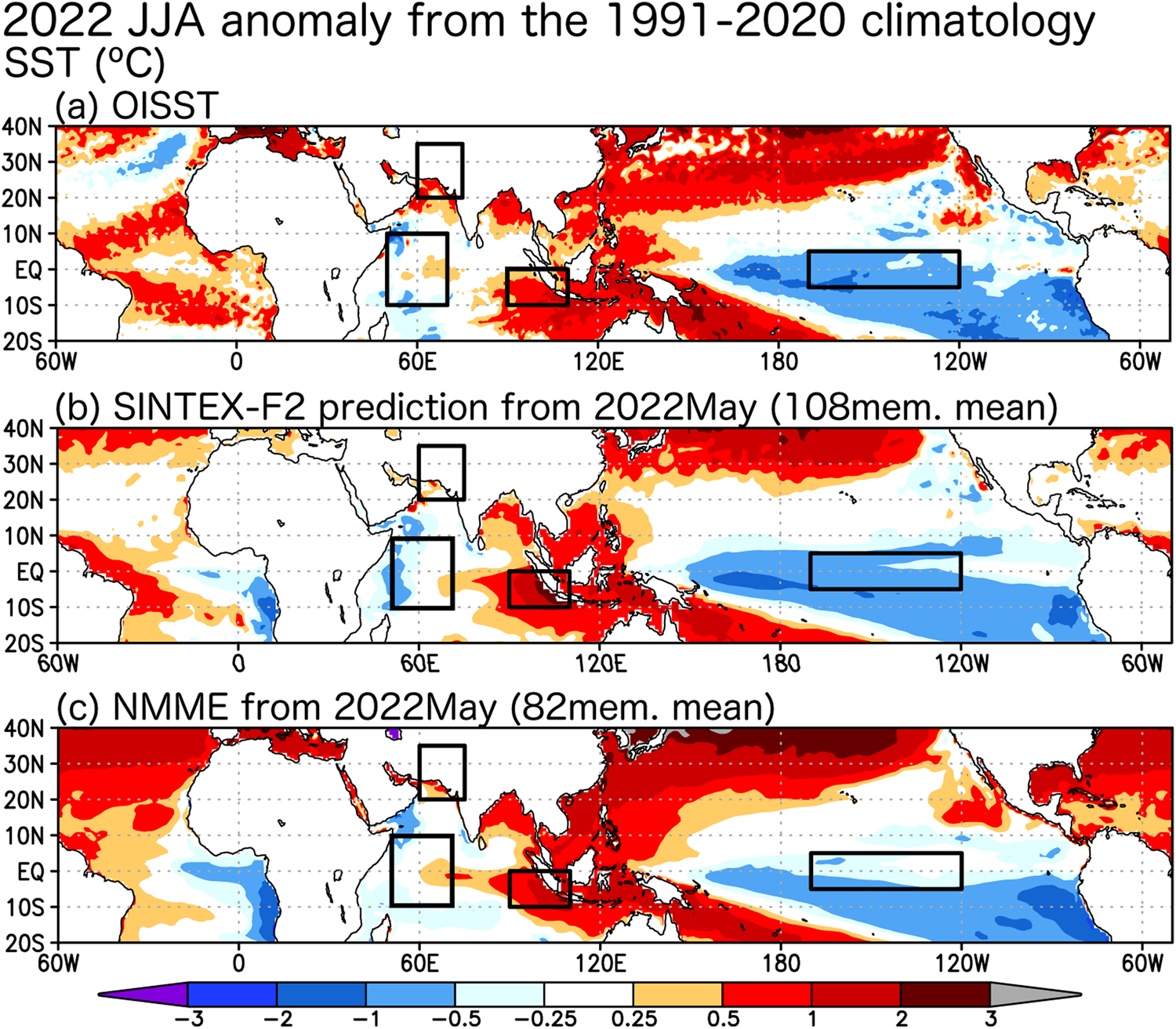 Fig. 3: SST anomaly in June–August 2022.