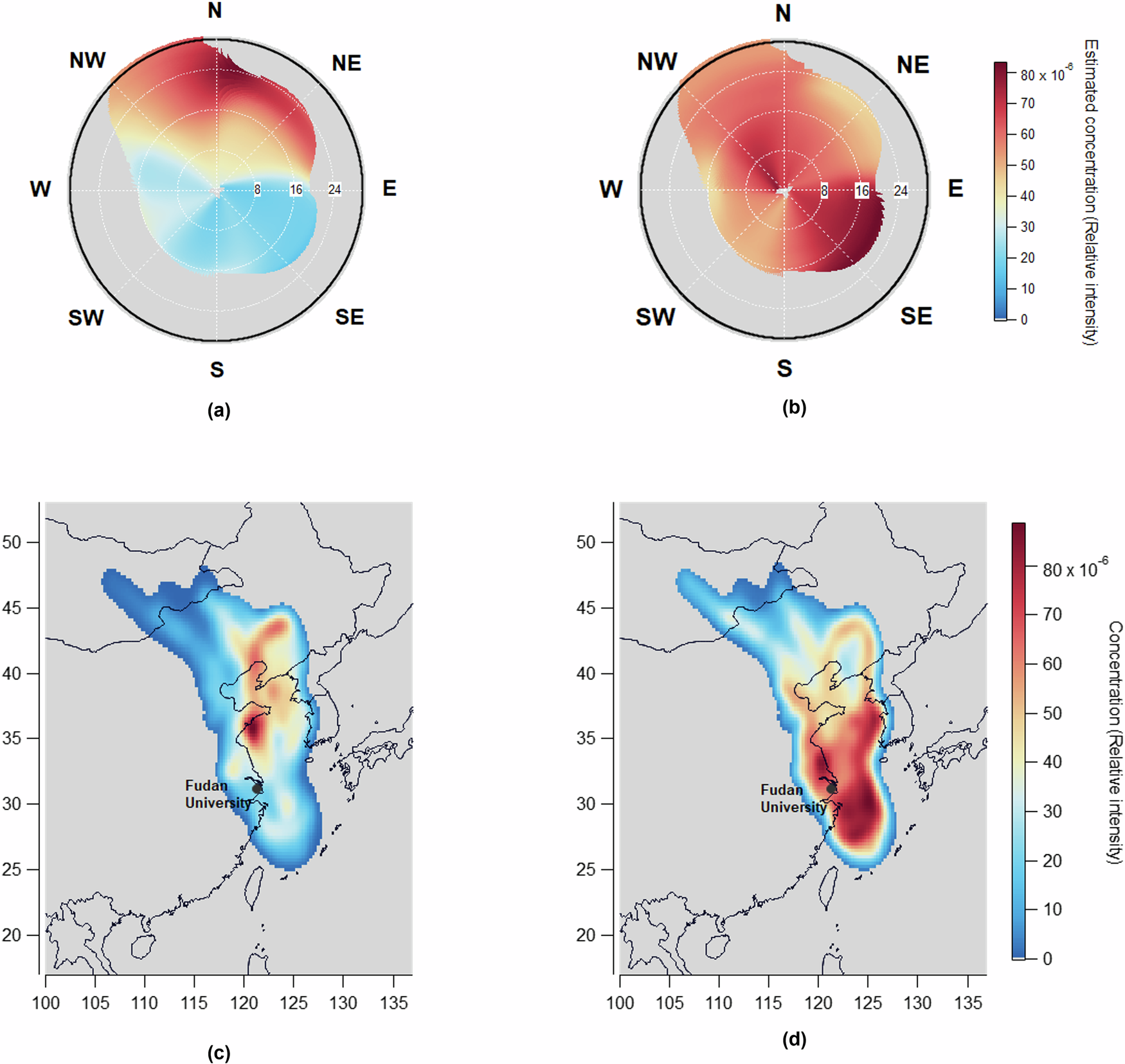 Fig. 6: Wind-driven patterns and potential source contributions of aged biomass burning factors.