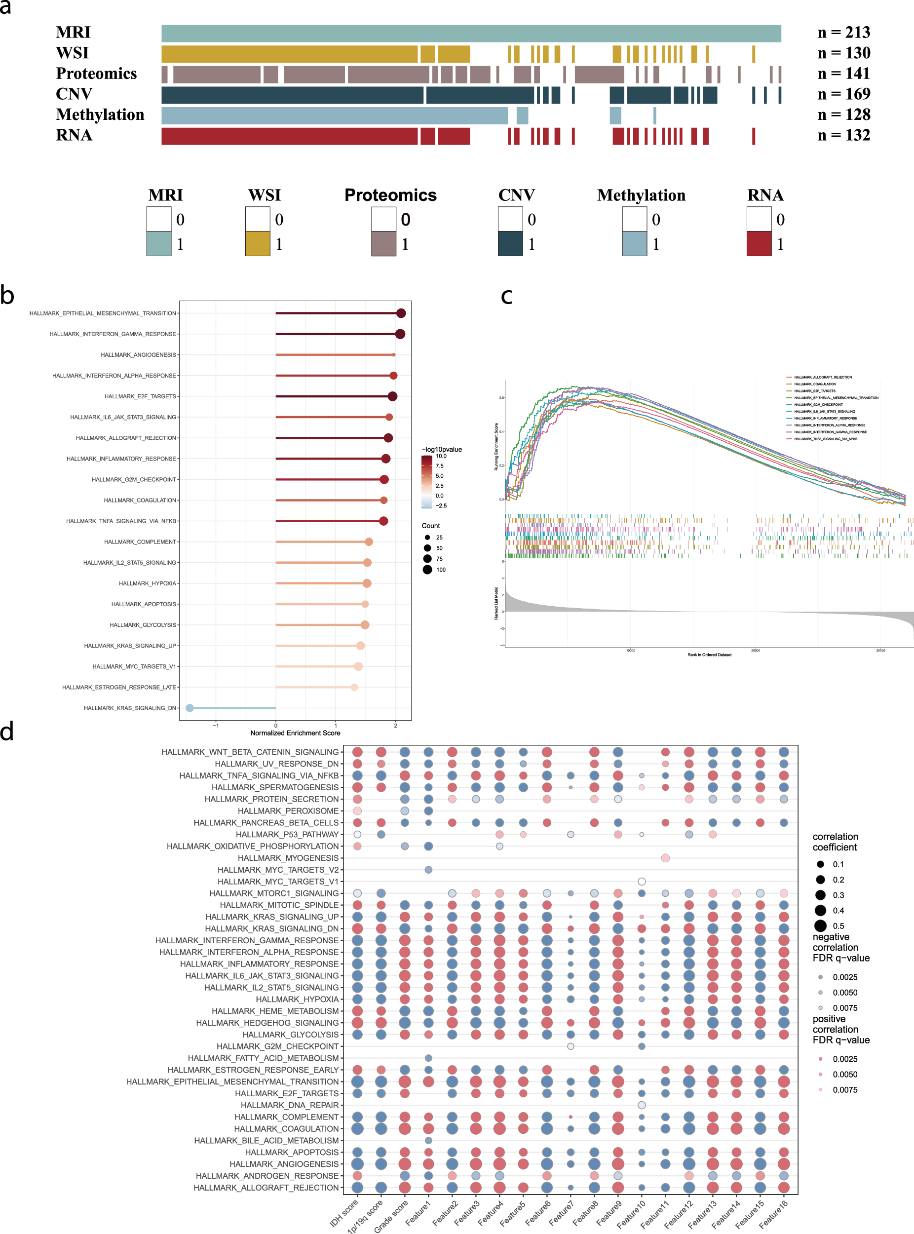 Fig. 5: Molecular correlates of the DPS in glioma.